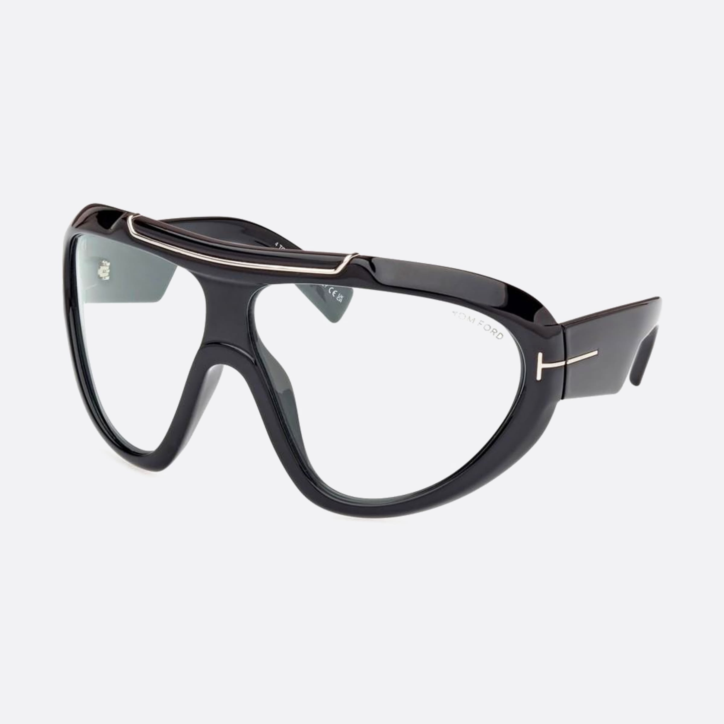 Tom 72mm Ford Linden Ft1094 01n Black Geometric Photochromic Unisex Sunglasses - Side View