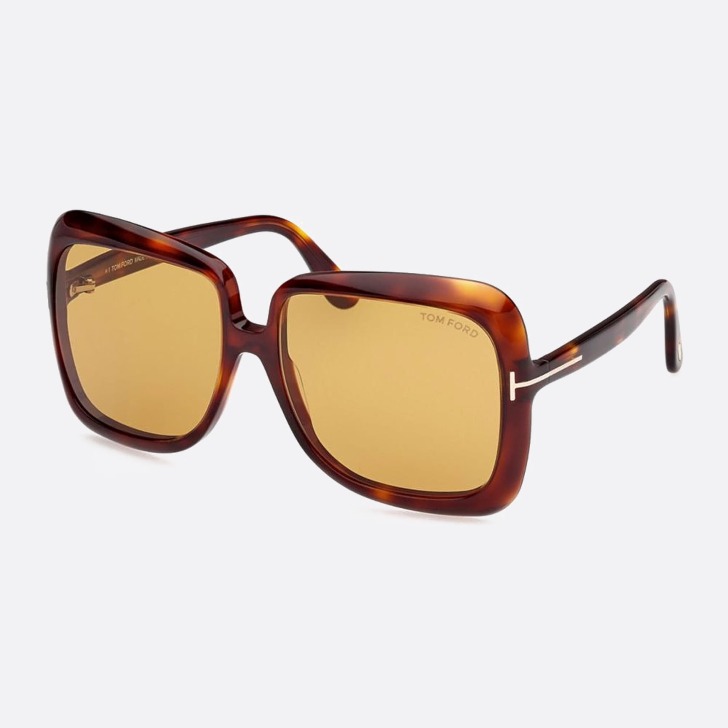 Tom 59mm Ford Lorelai Ft1156 52e Havana Oversize Women Sunglasses - Side View