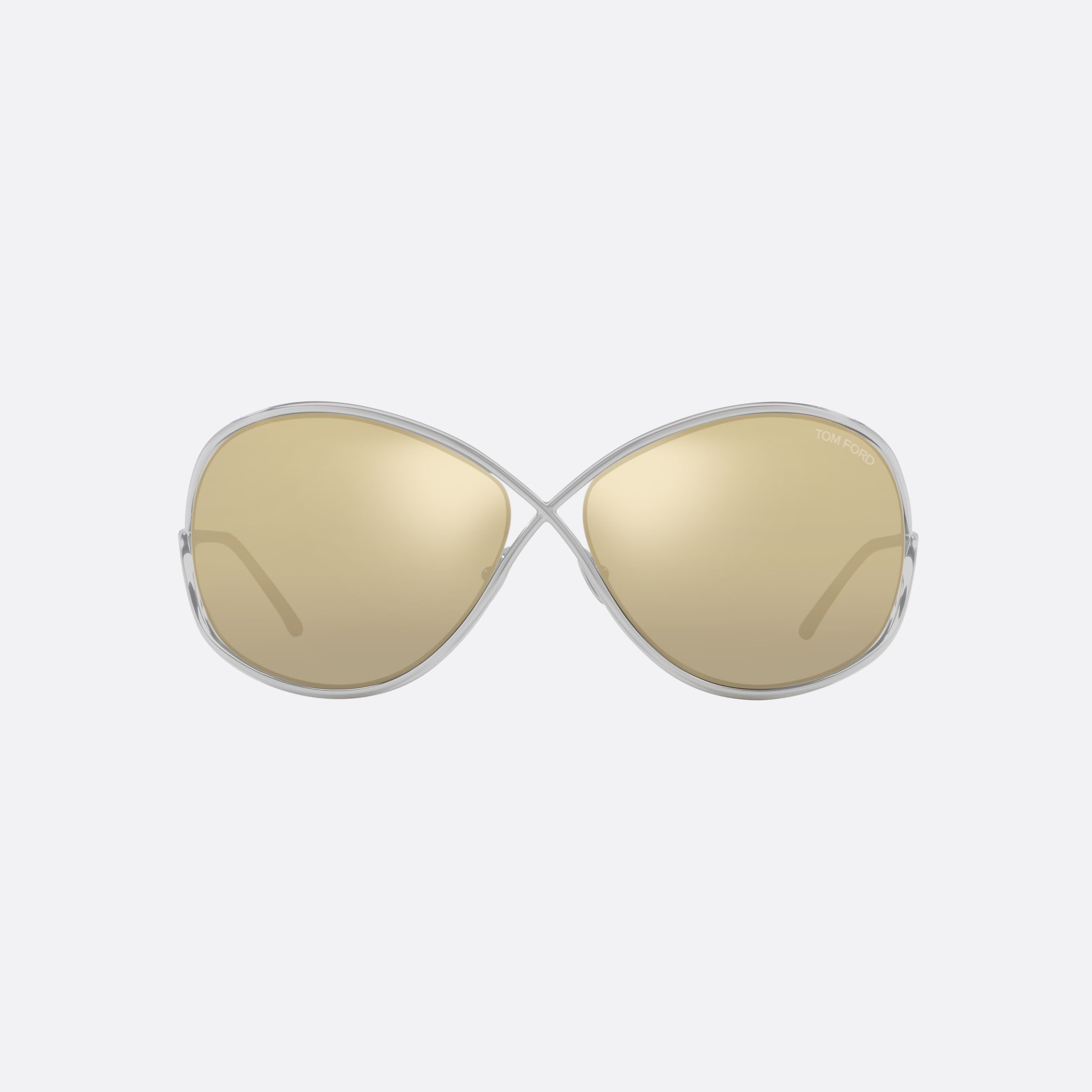 Tom 67mm Ford Nicoletta Silver Butterfly Women Sunglasses - Side View