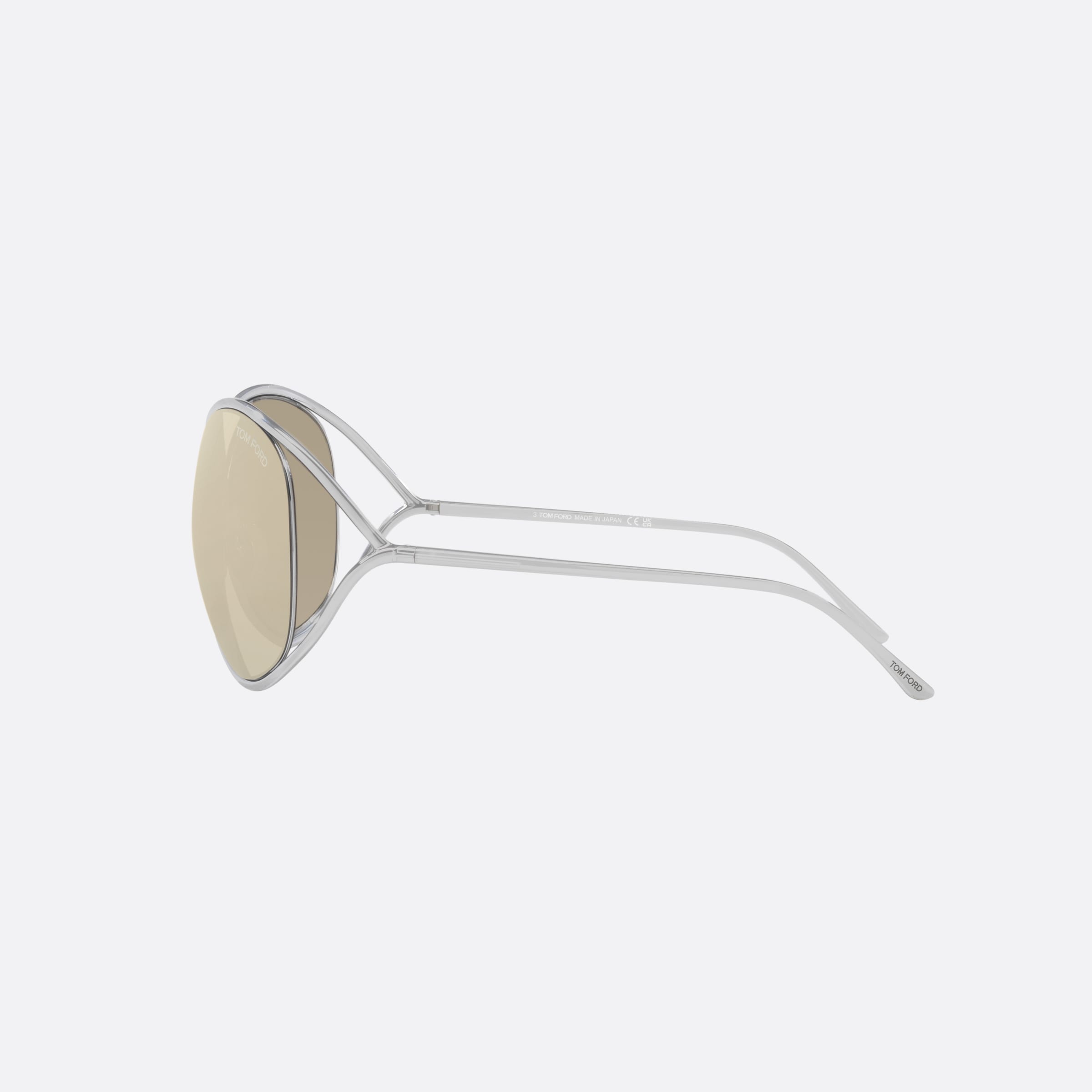 Tom 67mm Ford Nicoletta Silver Butterfly Women Sunglasses - Detail View