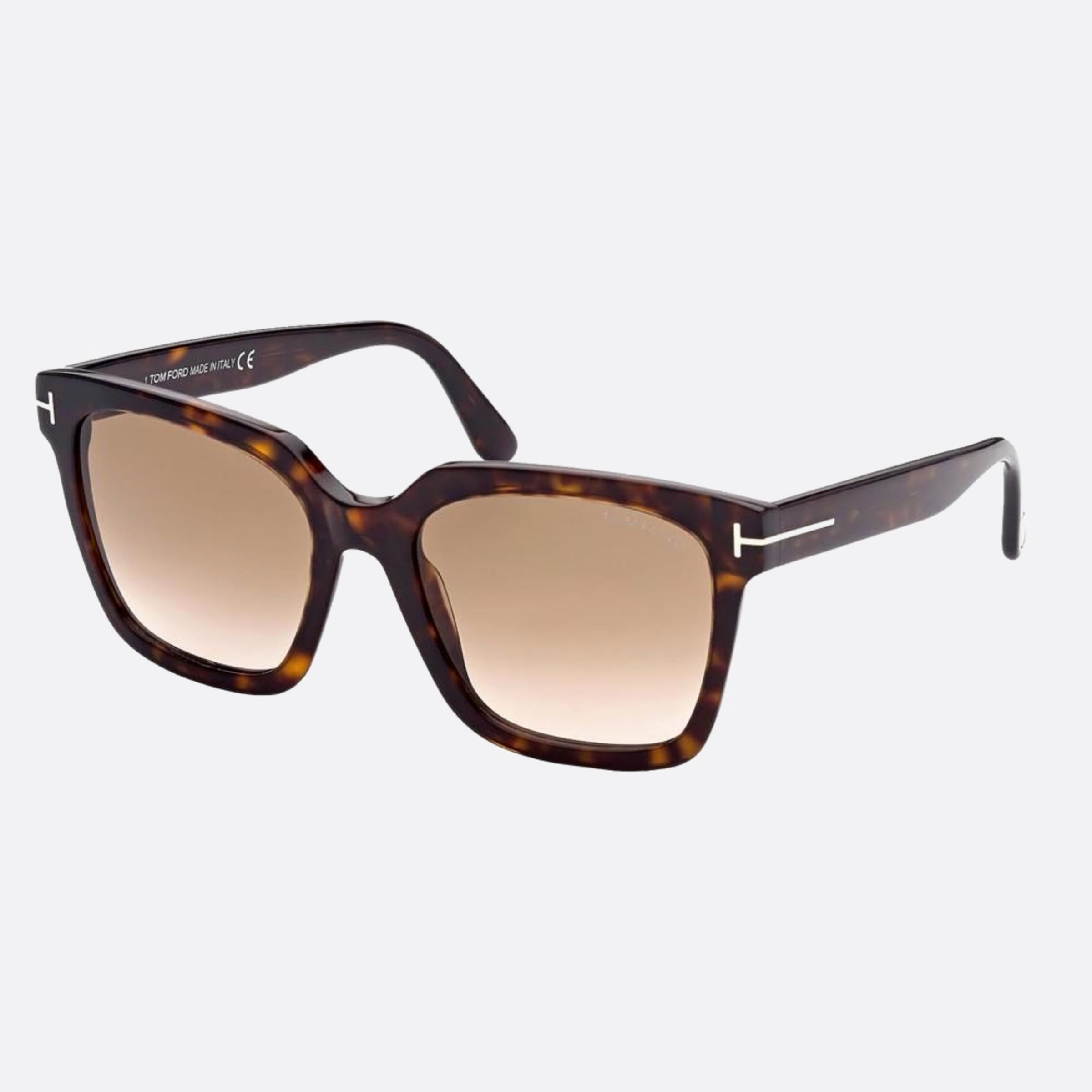 Tom 55mm Ford Selby 52f Havana Geometric Women Sunglasses - Side View