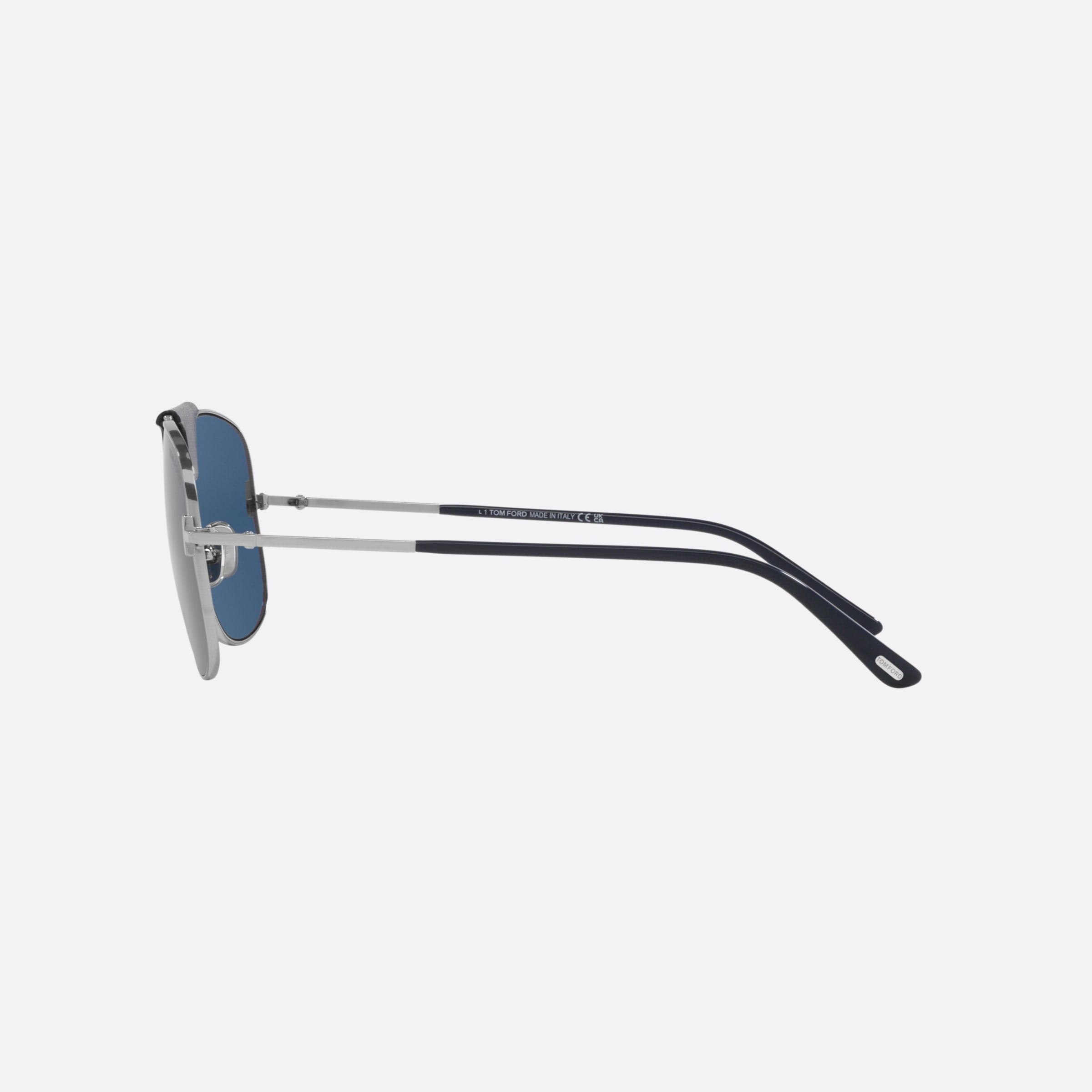 Tom 62mm Ford Tex Silver Pilot Men Sunglasses - Detail View