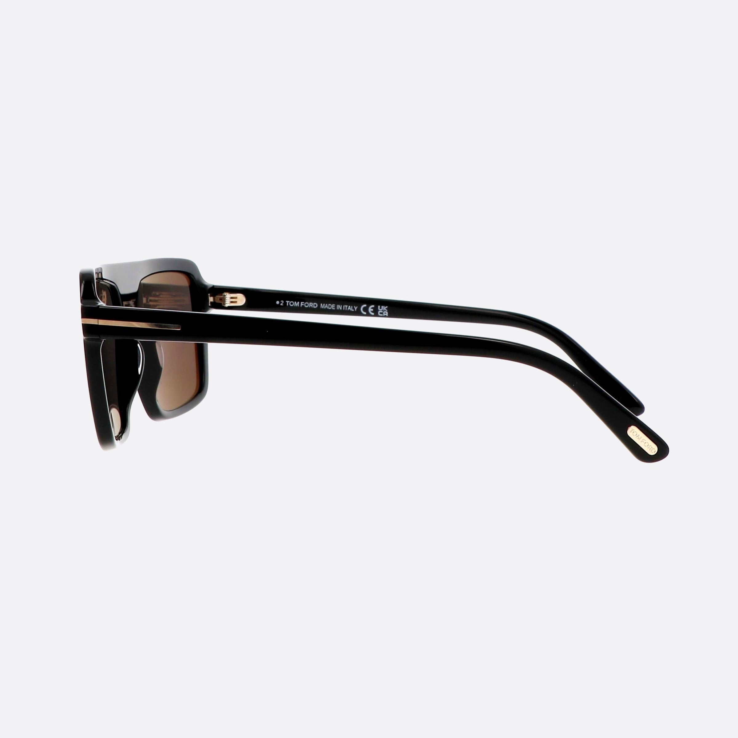 Tom 56mm Ford Vincent Ft1176 01a Black Pilot Unisex Sunglasses - Detail View
