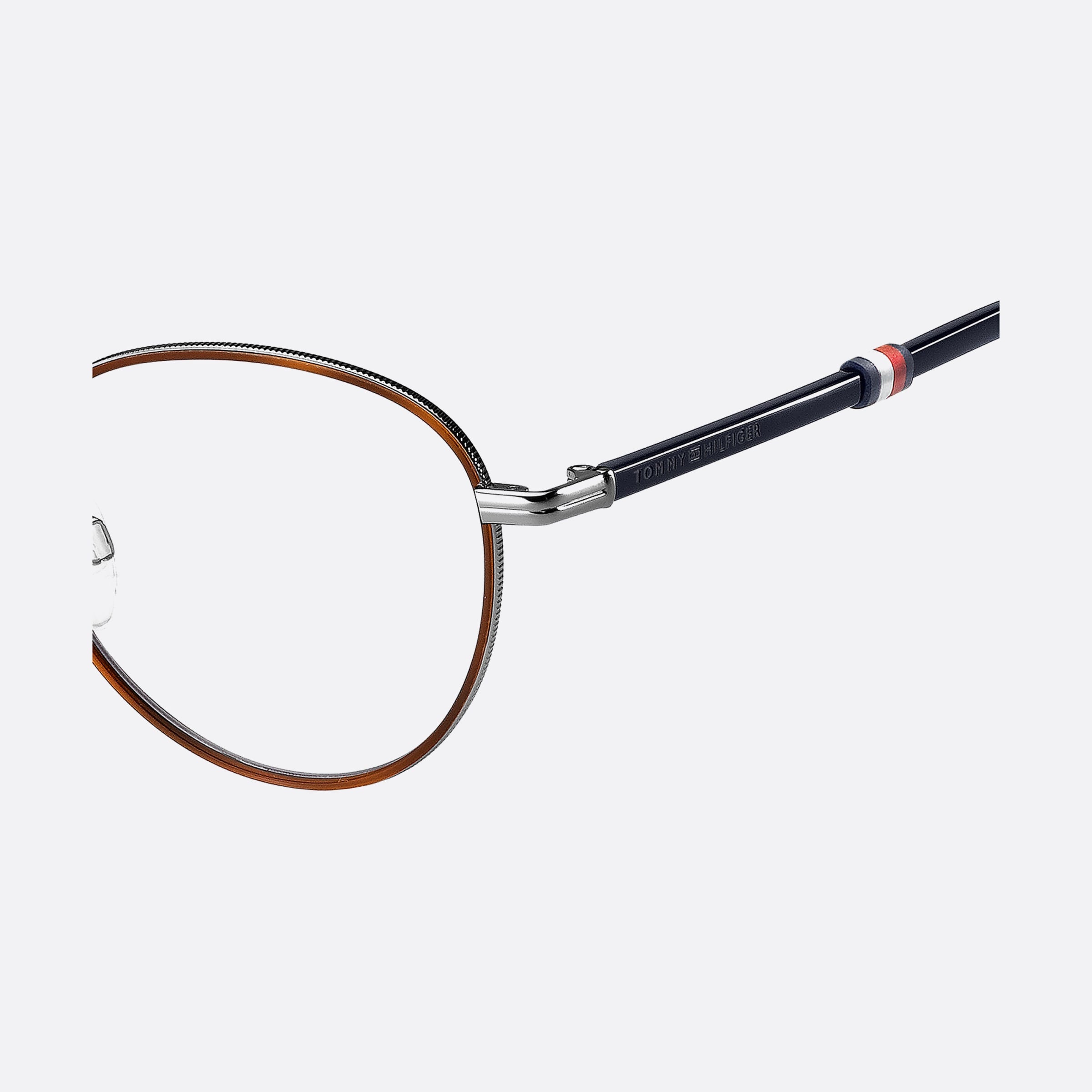 Tommy 50mm Hilfiger 6lb Ruthenium Round Men Eyeglasses - Detail View