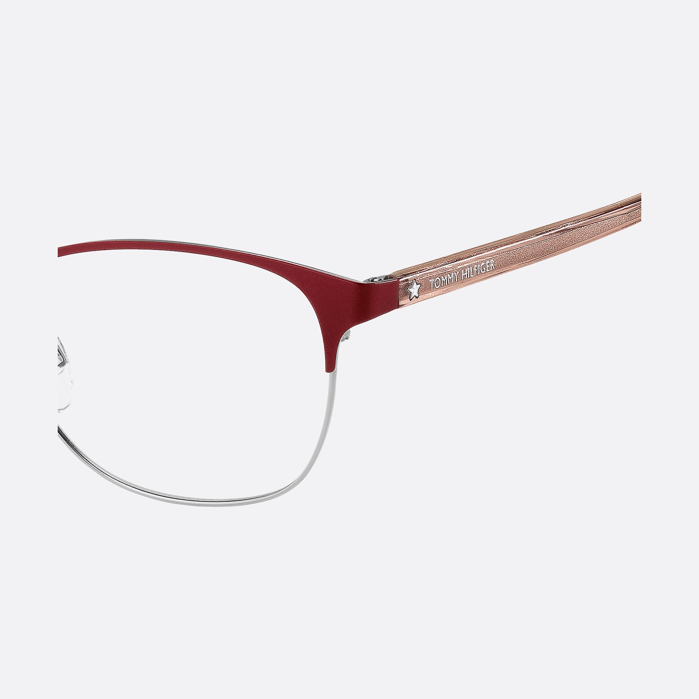 Tommy 53mm Hilfiger 0z3 Red Geometric Women Eyeglasses - Detail View