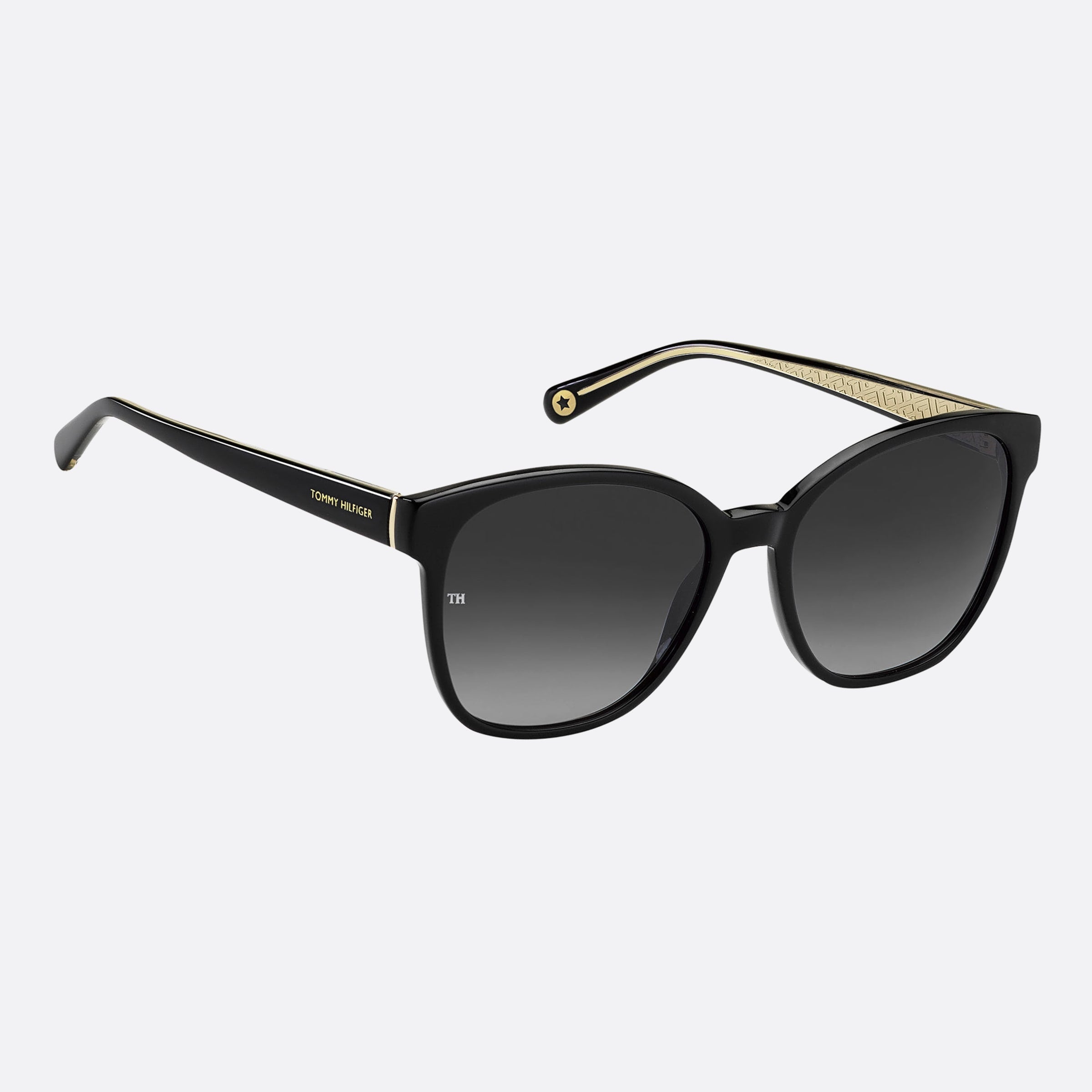 Tommy 55mm Hilfiger Black Squared Women Sunglasses - Detail View
