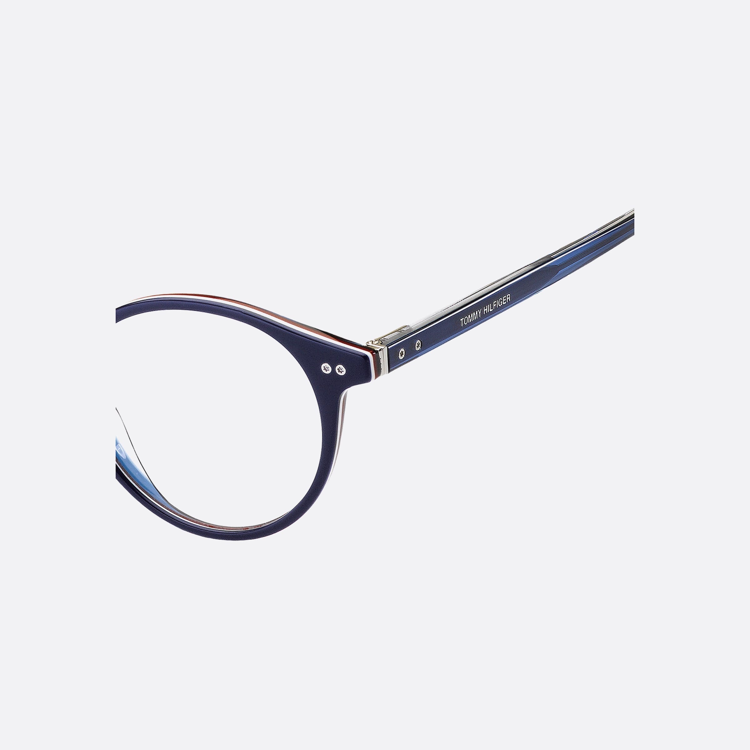 Tommy 49mm Hilfiger Pjp Blue Round Men Eyeglasses - Lifestyle Shot