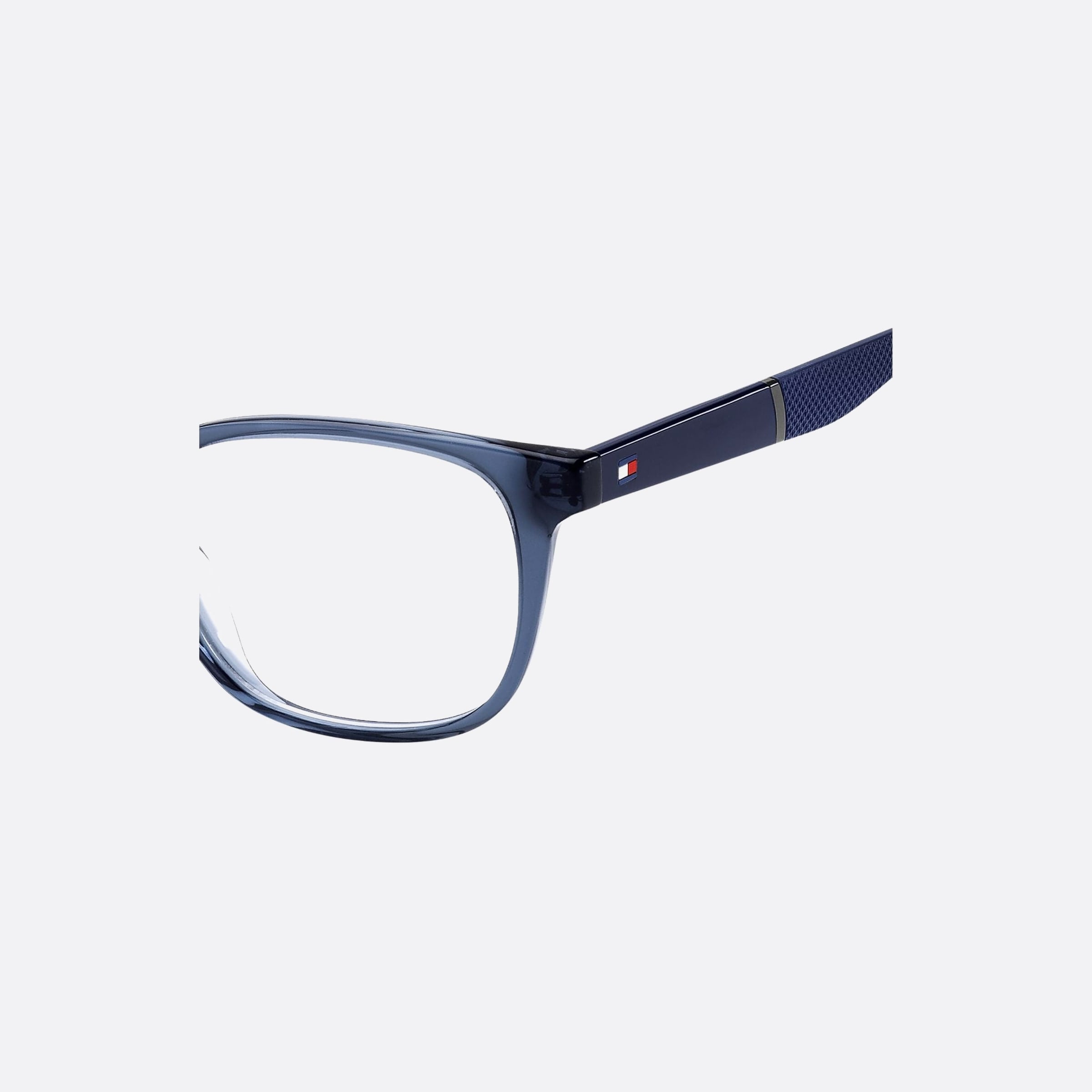 Tommy 51mm Hilfiger Xw0 Blue Geometric Men Eyeglasses - Lifestyle Shot