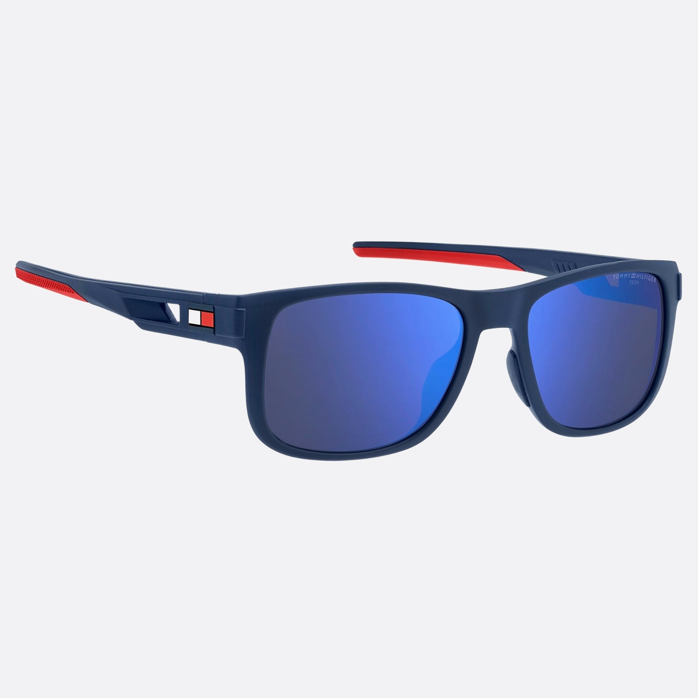 Tommy 55mm Hilfiger Fll Blue Geometric Men Sunglasses - Detail View