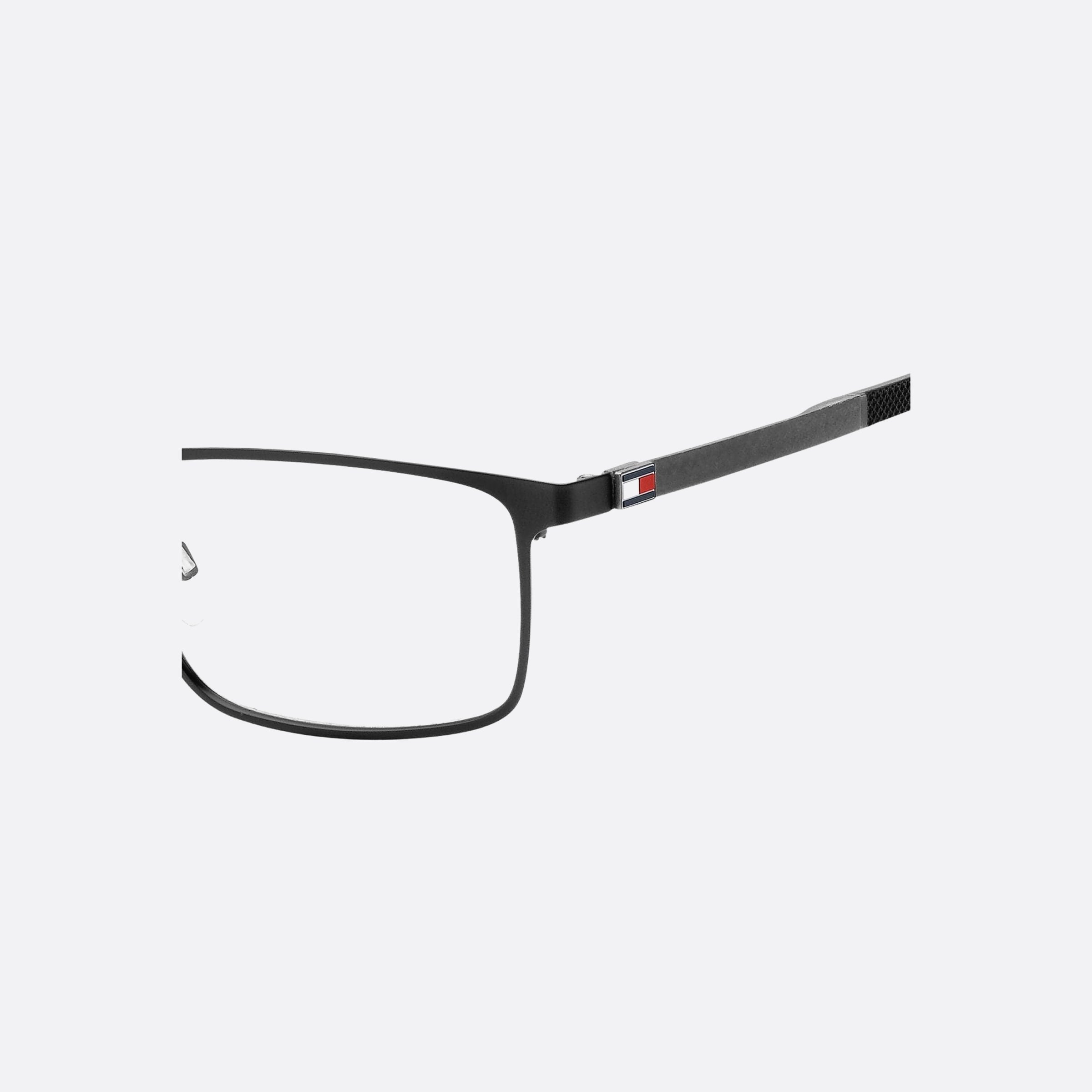 Tommy 56mm Hilfiger Black Geometric Men Eyeglasses - Lifestyle Shot
