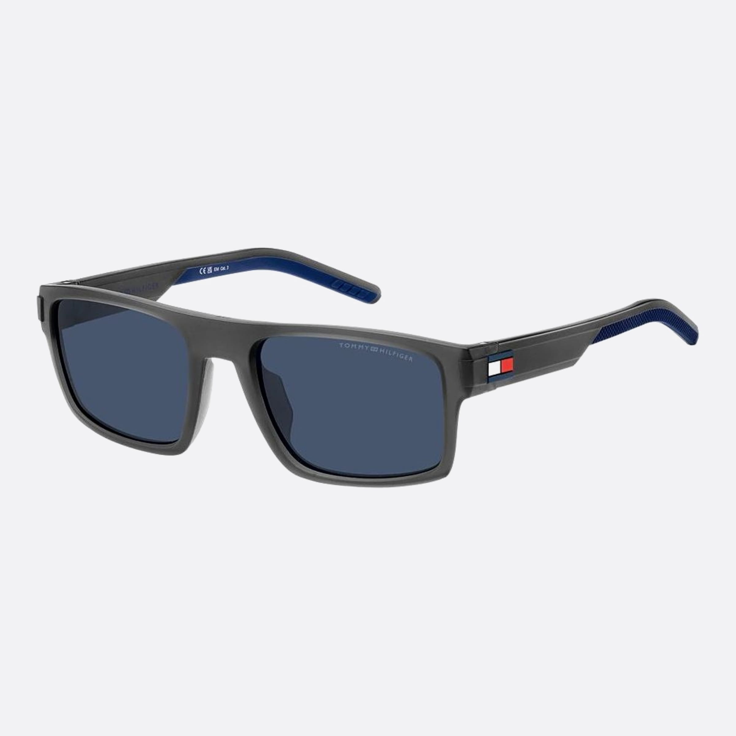 Tommy 55mm Hilfiger Fre Grey Squared Men Sunglasses - Side View
