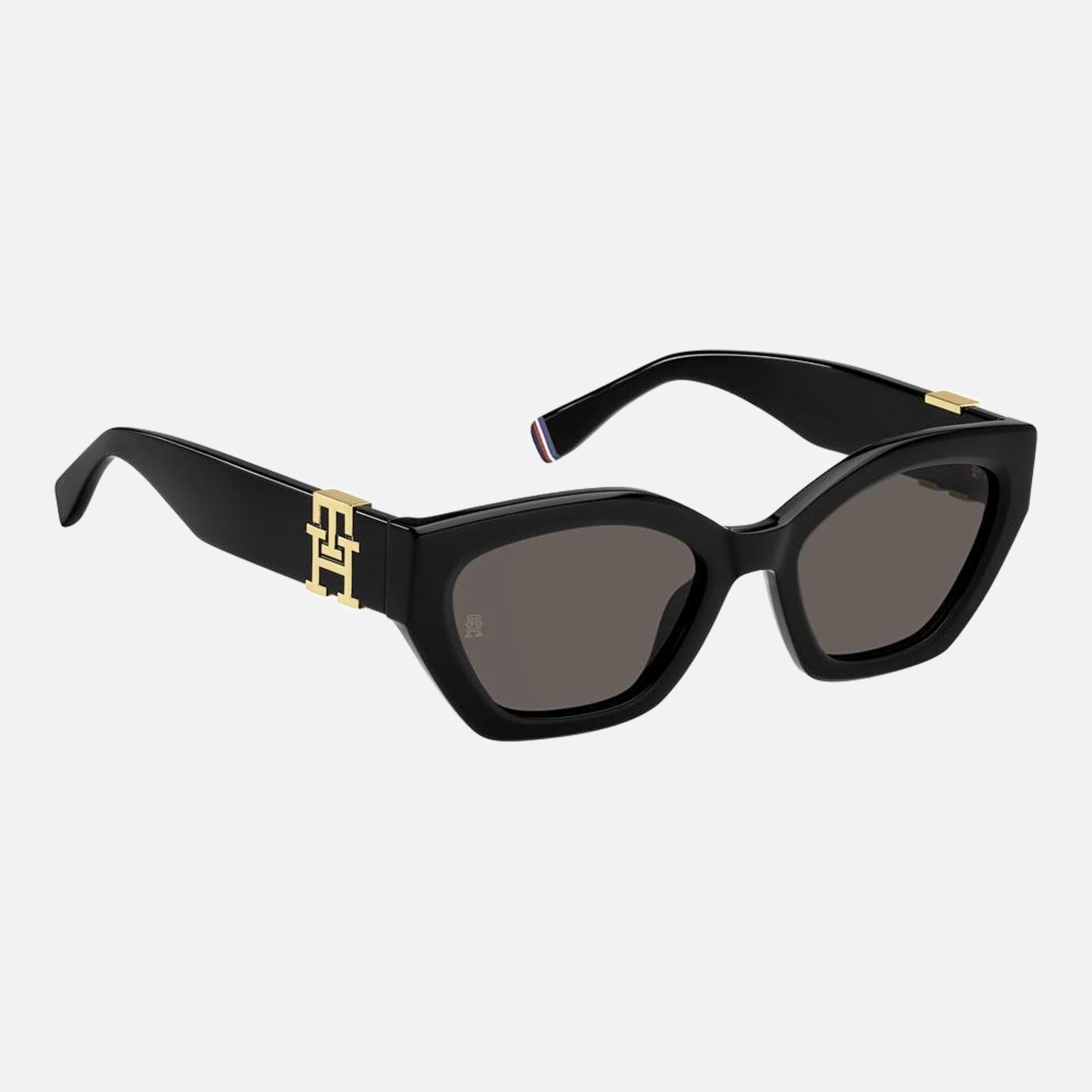 Tommy 54mm Hilfiger Black Geometric Women Sunglasses - Detail View