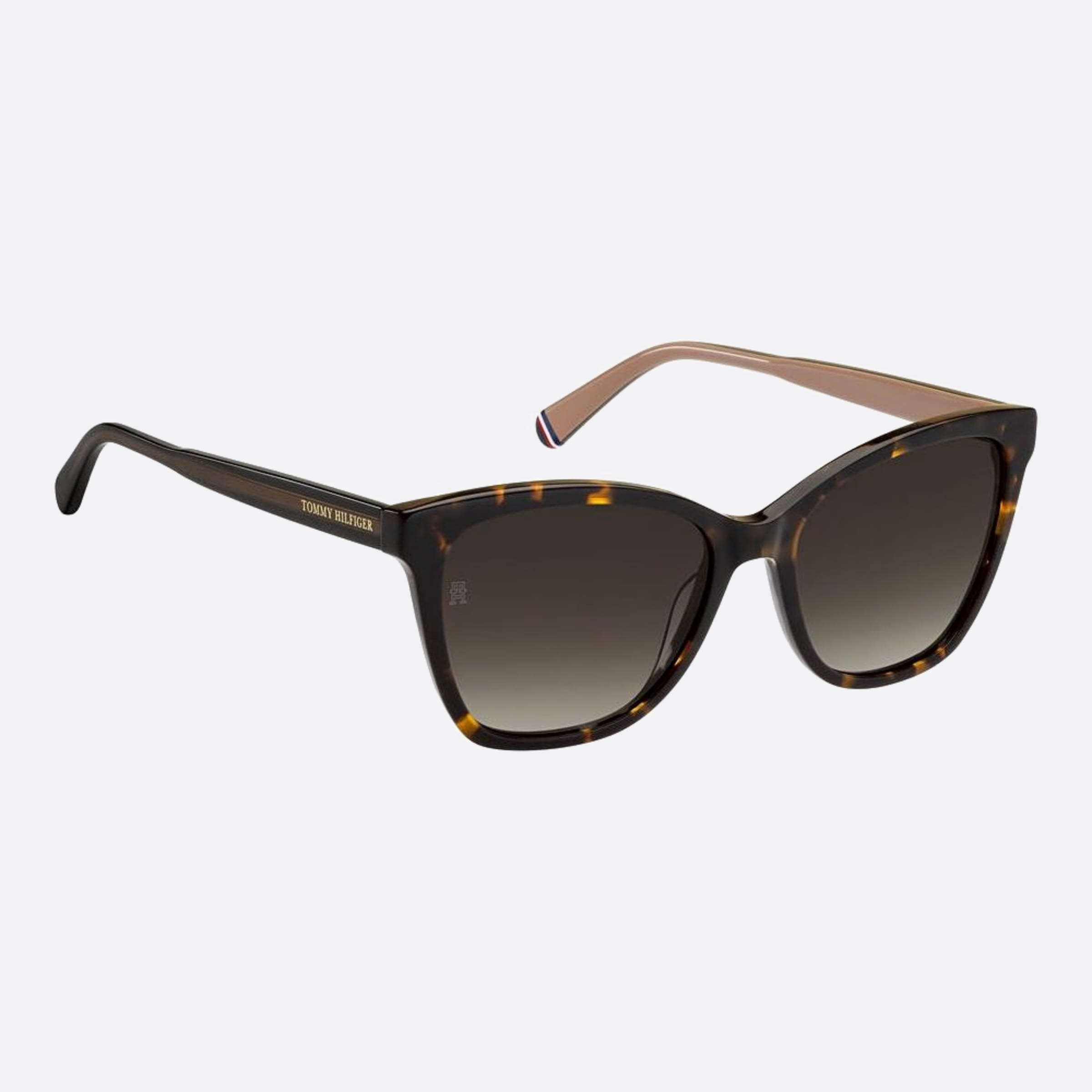 Tommy 54mm Hilfiger Havana Cat Eye Women Sunglasses - Detail View
