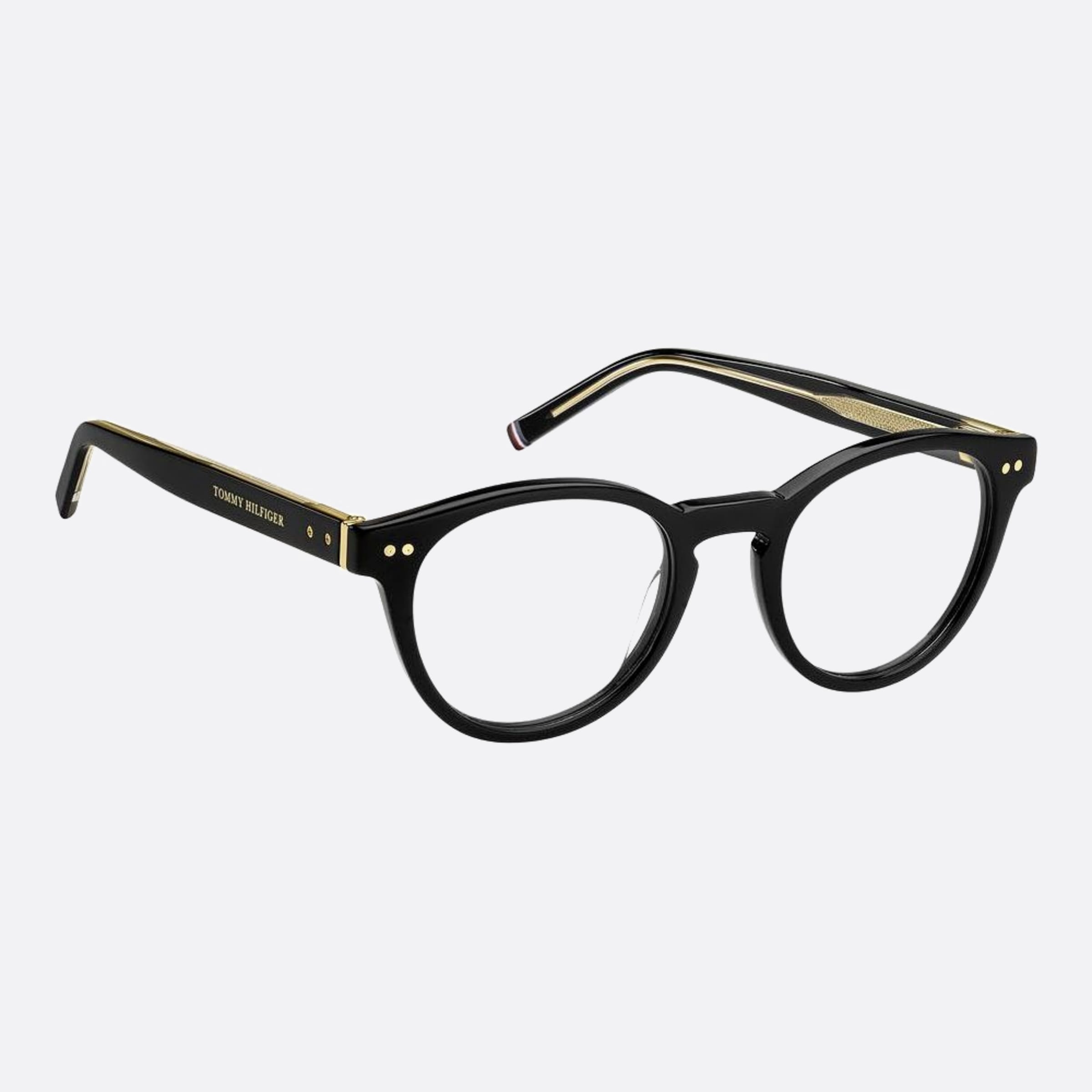 Tommy 50mm Hilfiger Black Squared Men Eyeglasses - Detail View