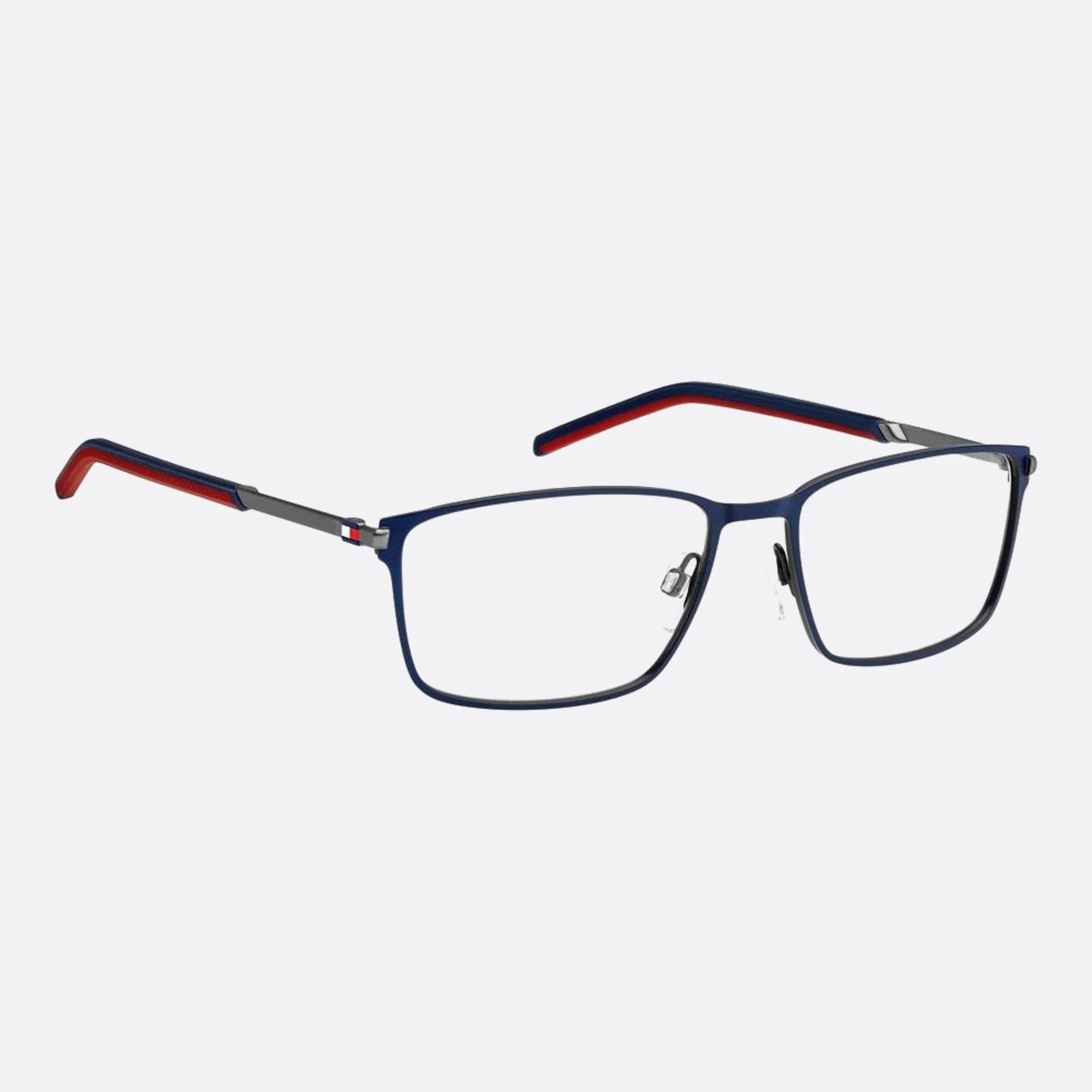 Tommy 58mm Hilfiger Fll Blue Geometric Men Eyeglasses - Detail View