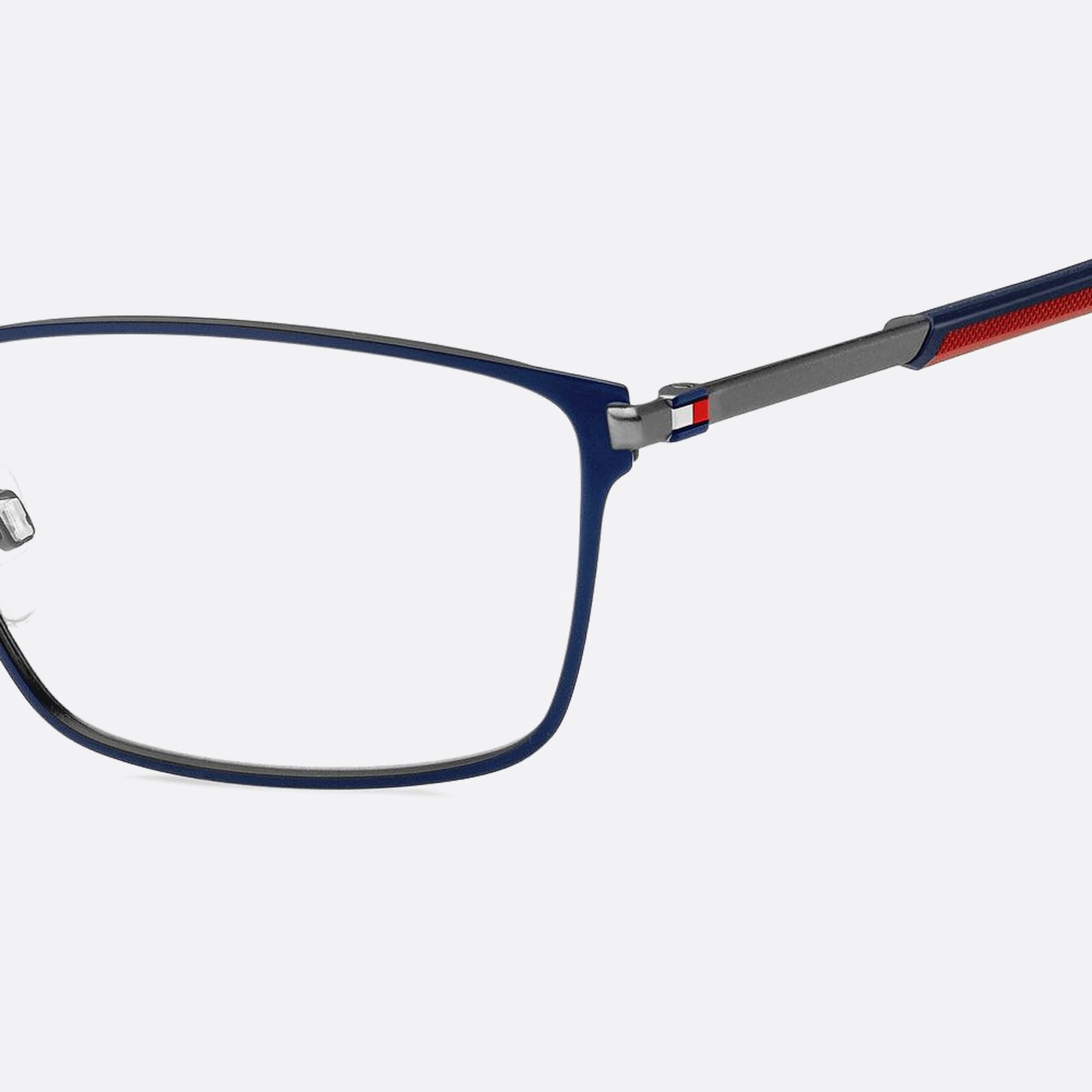 Tommy 58mm Hilfiger Fll Blue Geometric Men Eyeglasses - Lifestyle Shot
