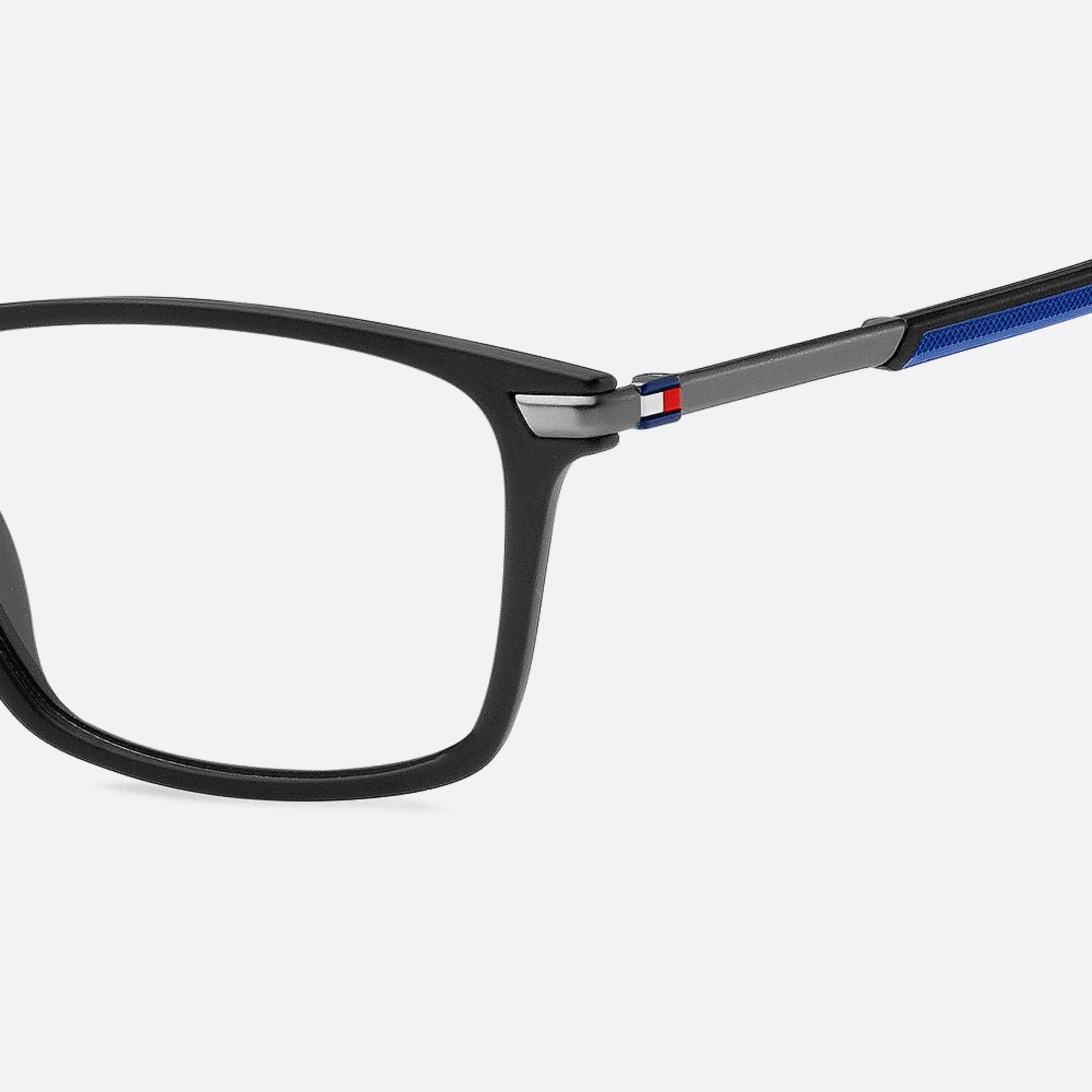 Tommy 55mm Hilfiger Black Squared Men Eyeglasses - Lifestyle Shot