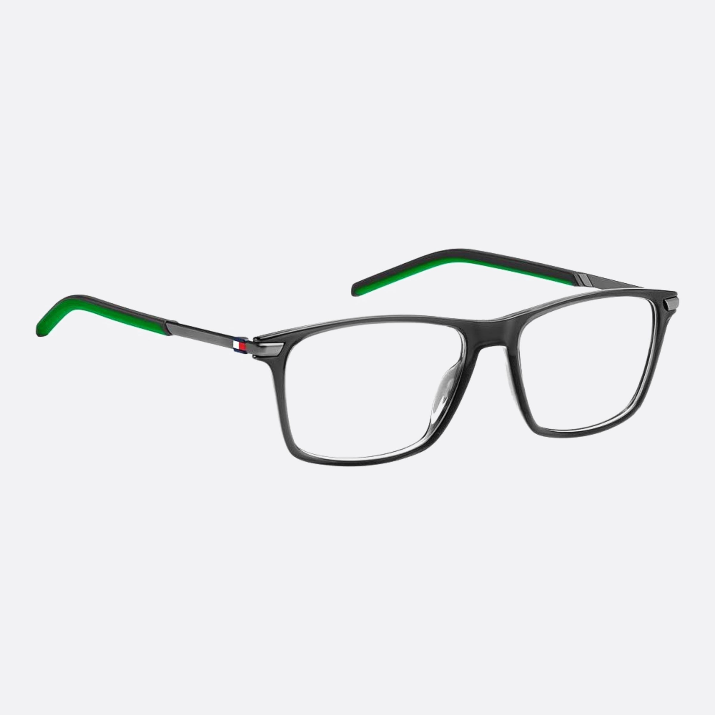 Tommy 55mm Hilfiger Kb7 Grey Squared Men Eyeglasses - Detail View
