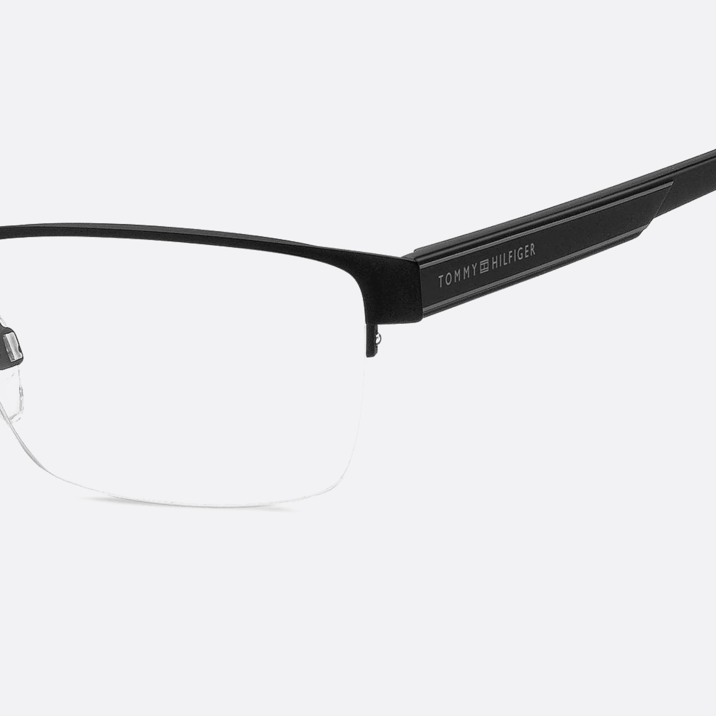 Tommy 53mm Hilfiger Black Geometric Men Eyeglasses - Lifestyle Shot