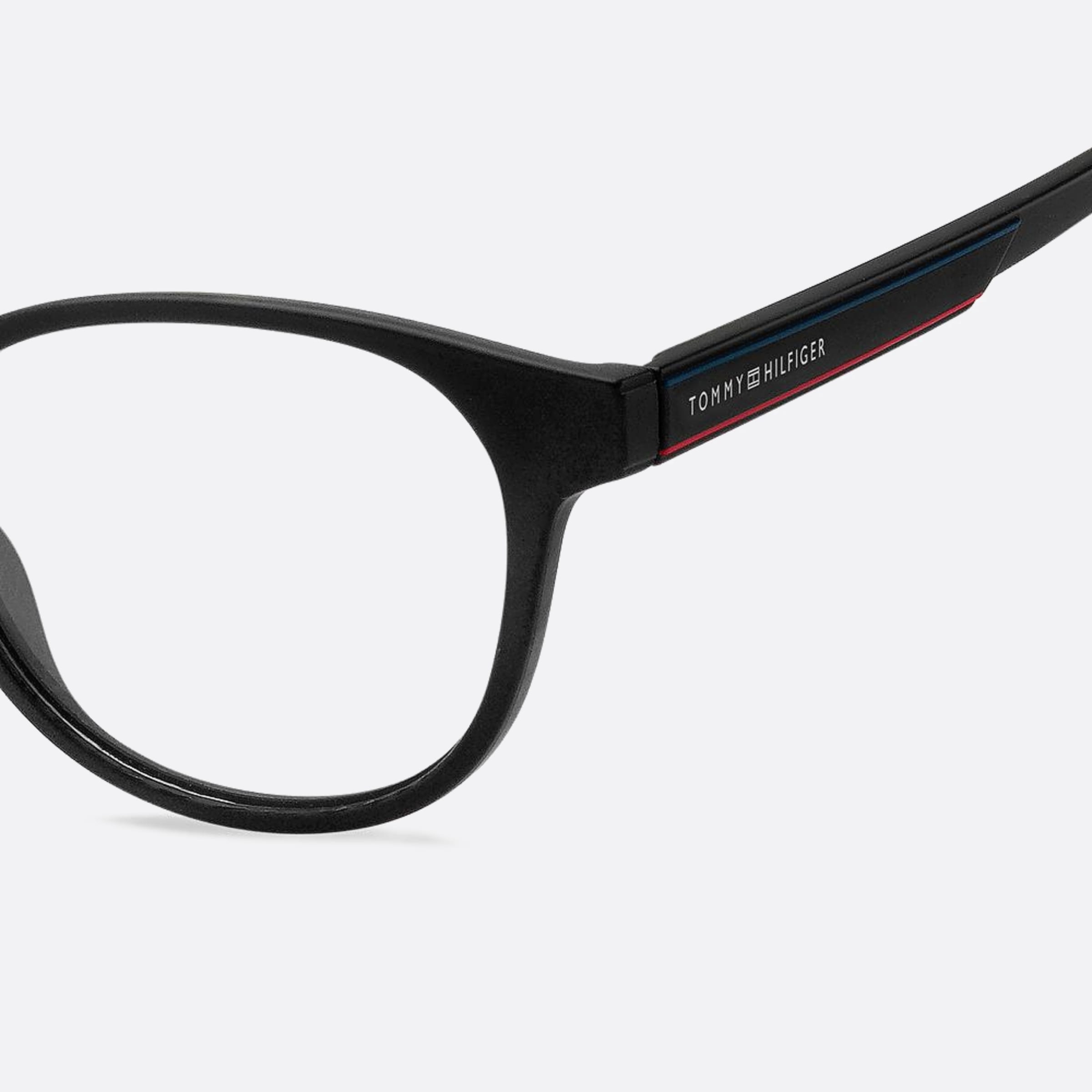 Tommy 50mm Hilfiger Black Round Men Eyeglasses - Lifestyle Shot