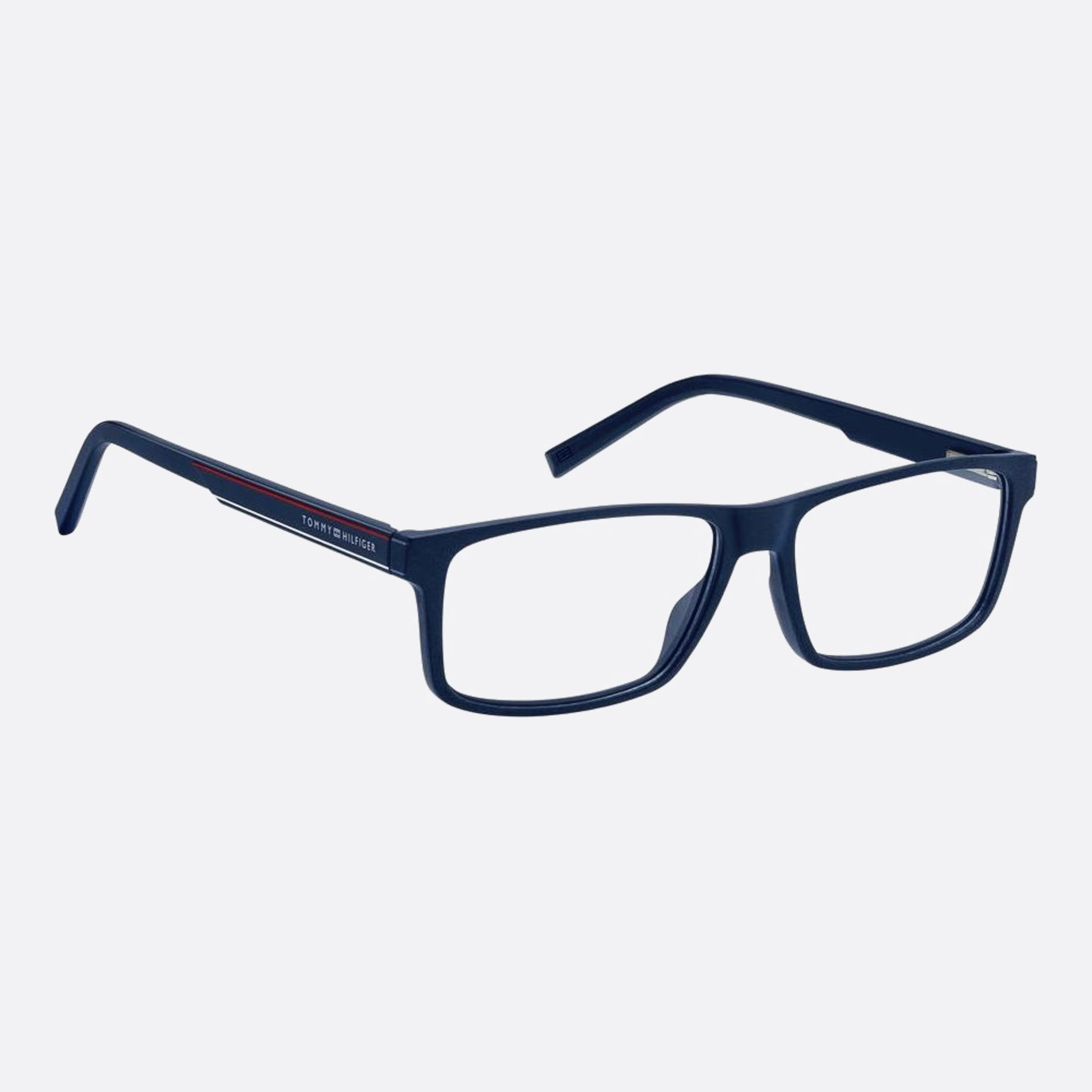 Tommy 56mm Hilfiger Fll Blue Geometric Men Eyeglasses - Detail View
