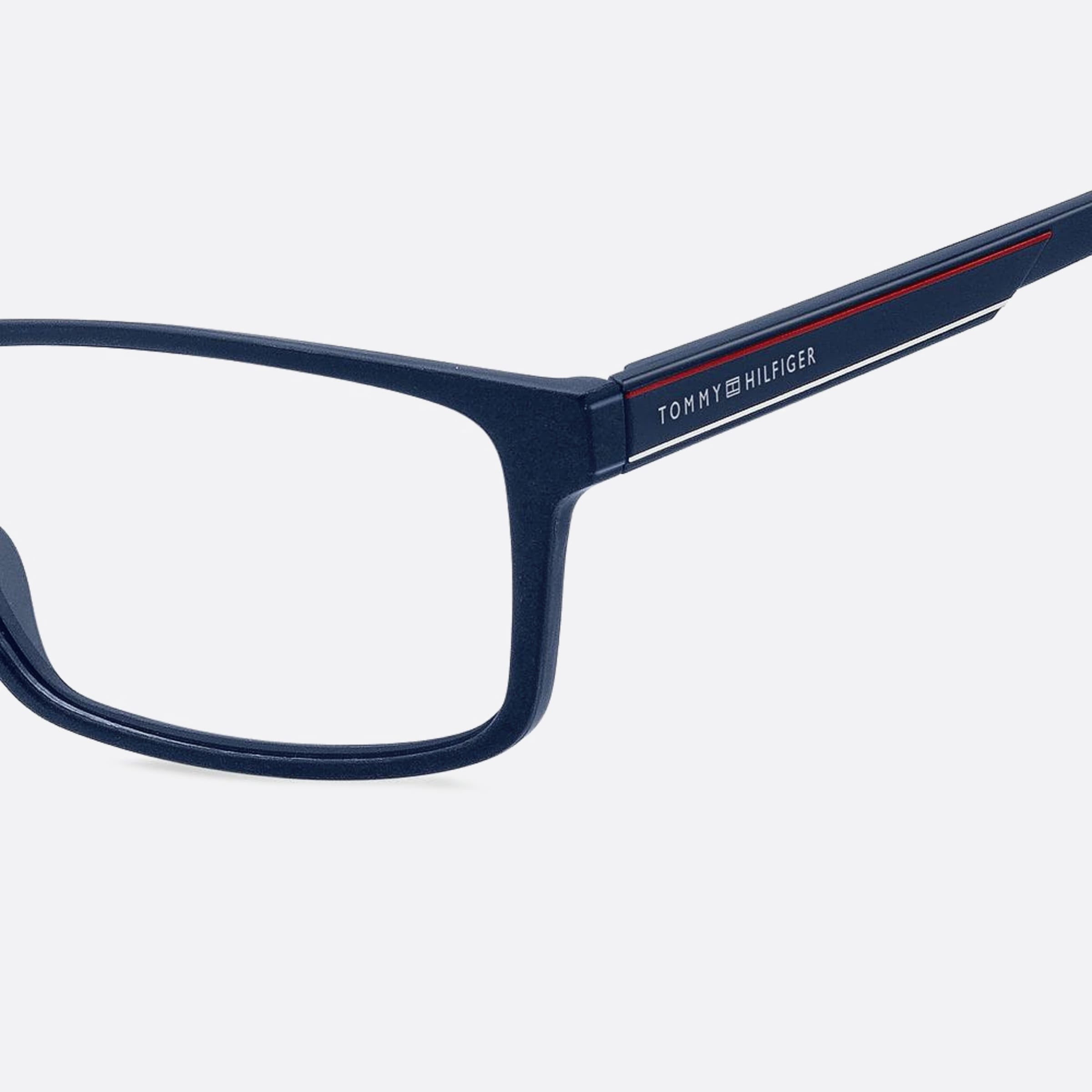 Tommy 56mm Hilfiger Fll Blue Geometric Men Eyeglasses - Lifestyle Shot