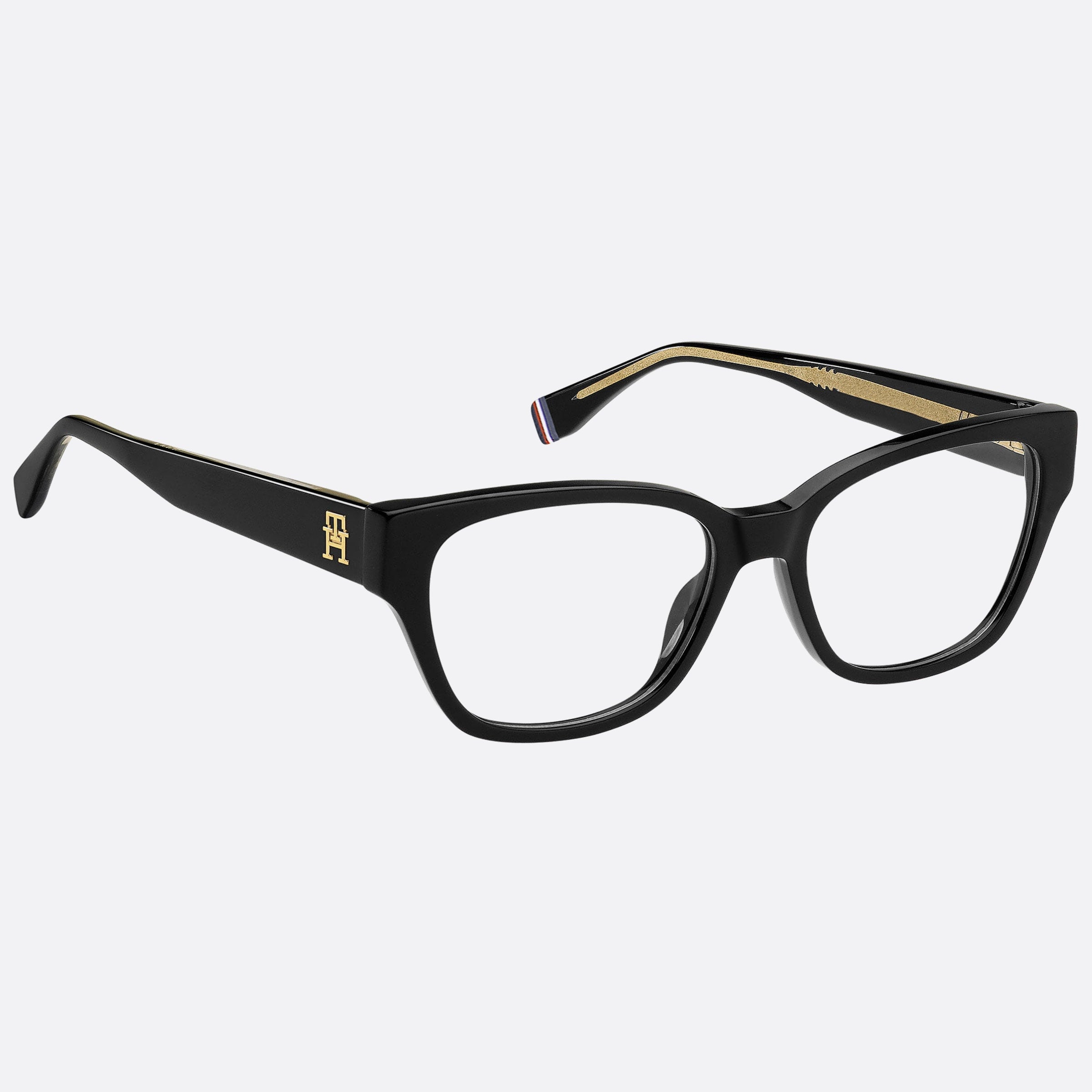 Tommy 52mm Hilfiger Black Butterfly Women Eyeglasses - Detail View
