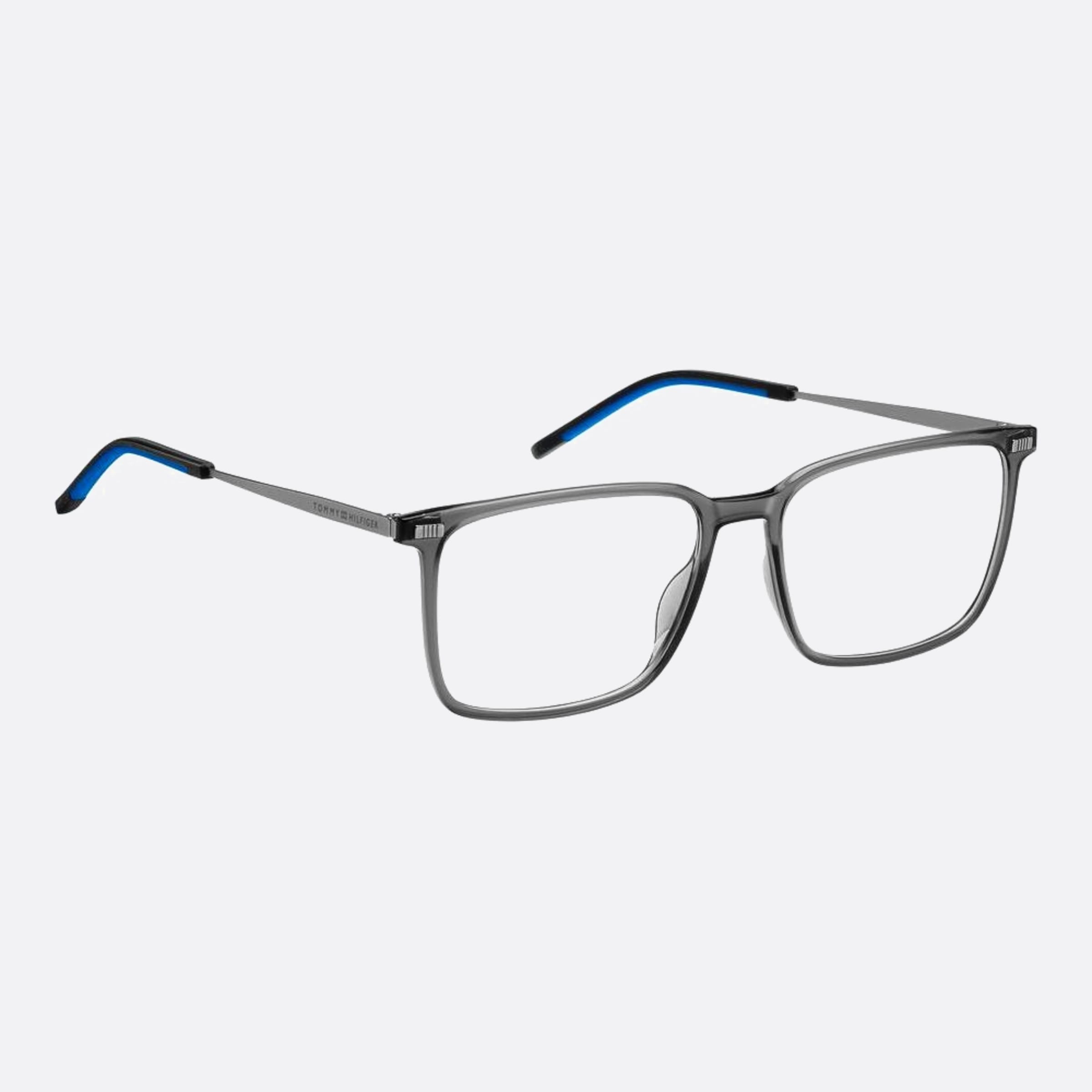 Tommy 54mm Hilfiger Kb7 Grey Squared Men Eyeglasses - Detail View