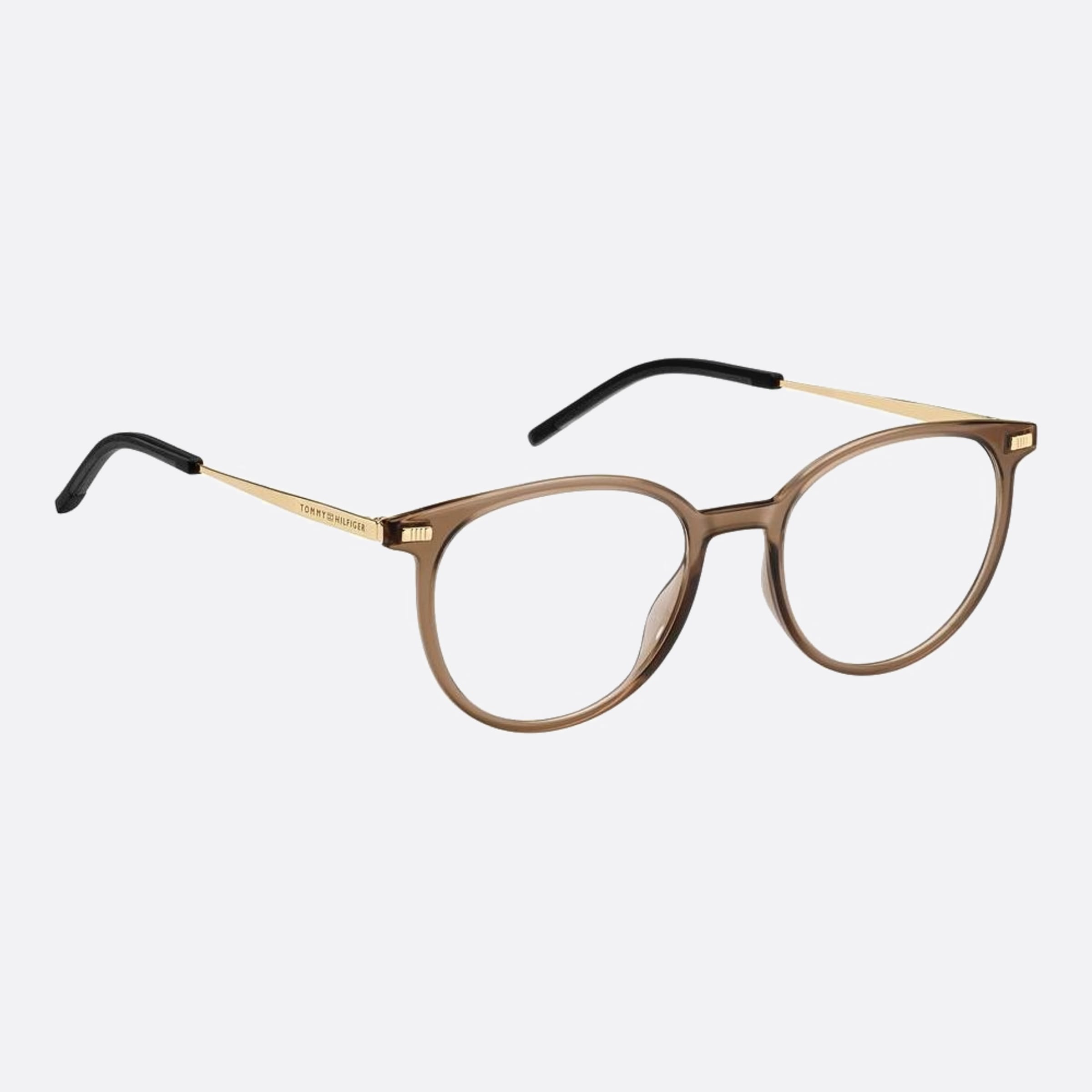 Tommy 50mm Hilfiger 09q Brown Round Women Eyeglasses - Detail View