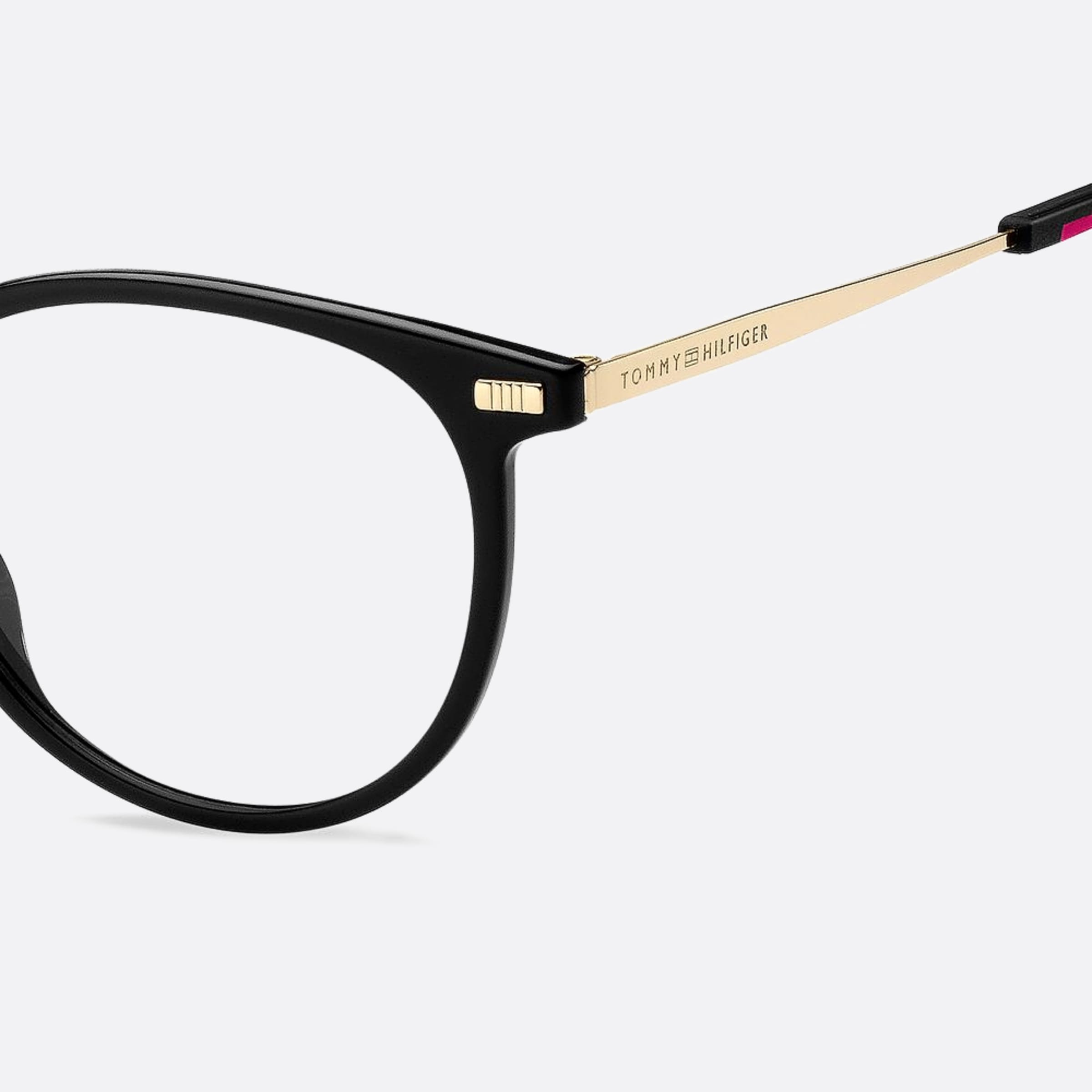 Tommy 50mm Hilfiger Black Round Women Eyeglasses - Lifestyle Shot