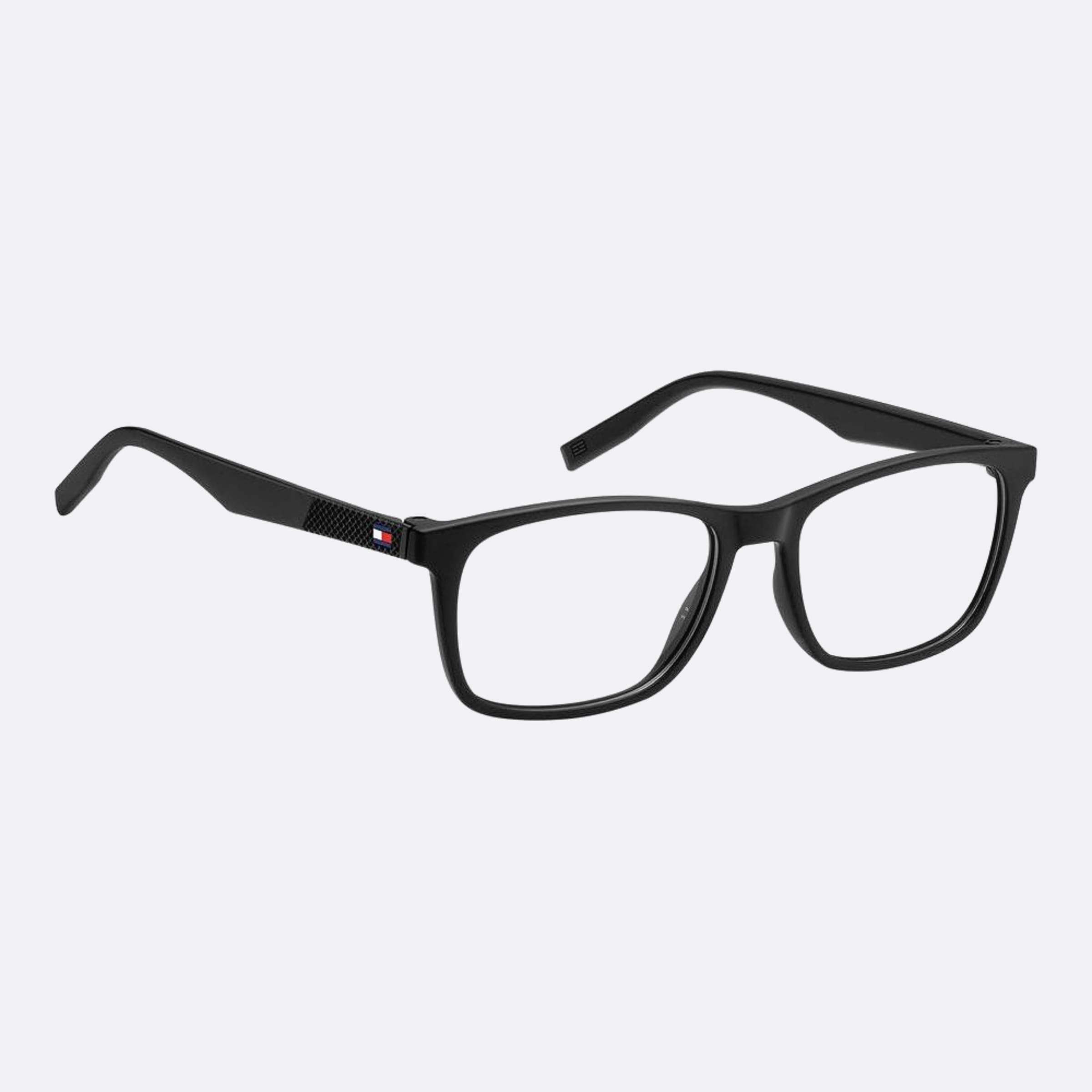 Tommy 52mm Hilfiger Black Squared Unisex Eyeglasses - Detail View