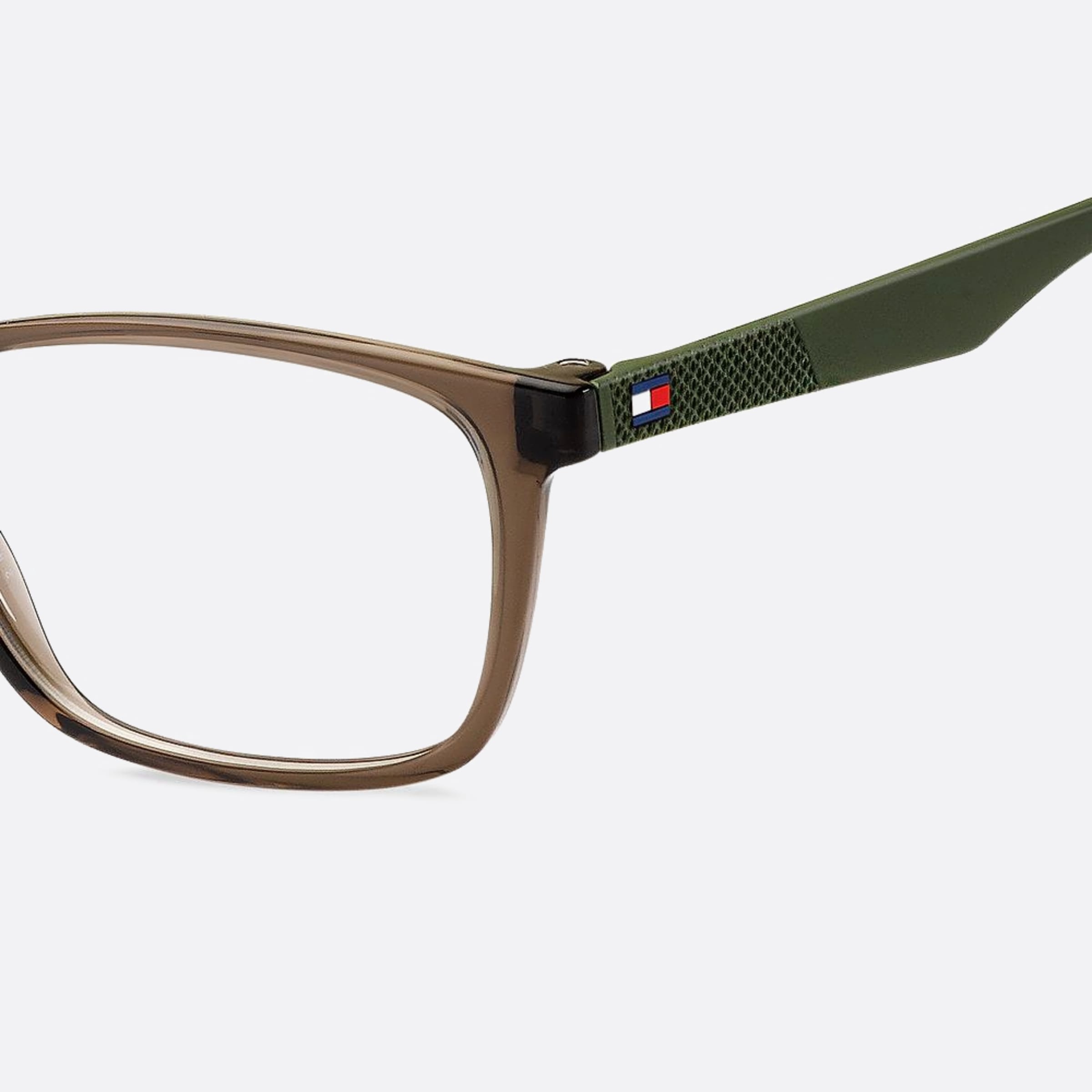 Tommy 52mm Hilfiger 09q Brown Squared Unisex Eyeglasses - Lifestyle Shot