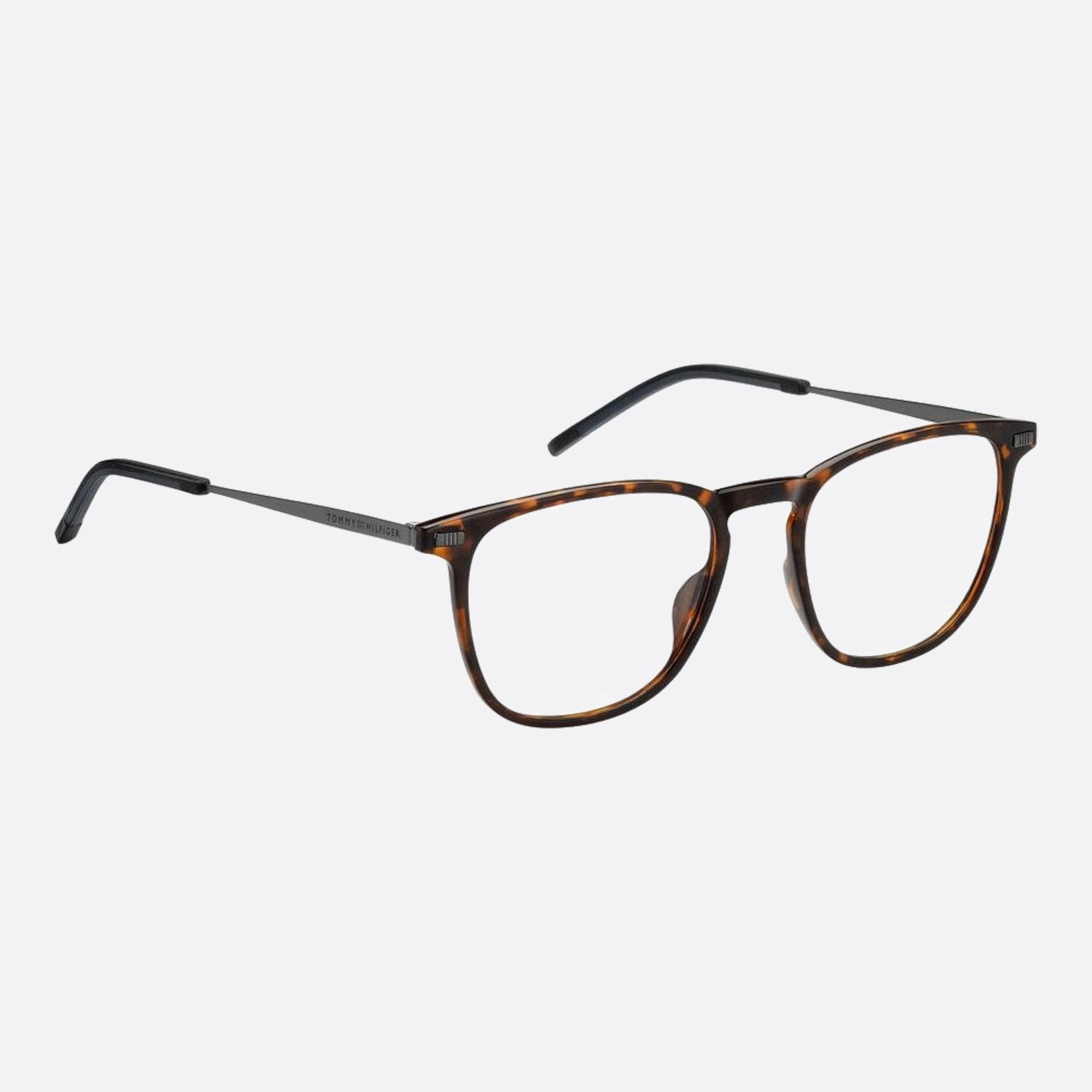 Tommy 52mm Hilfiger Havana Squared Men Eyeglasses - Lifestyle Shot
