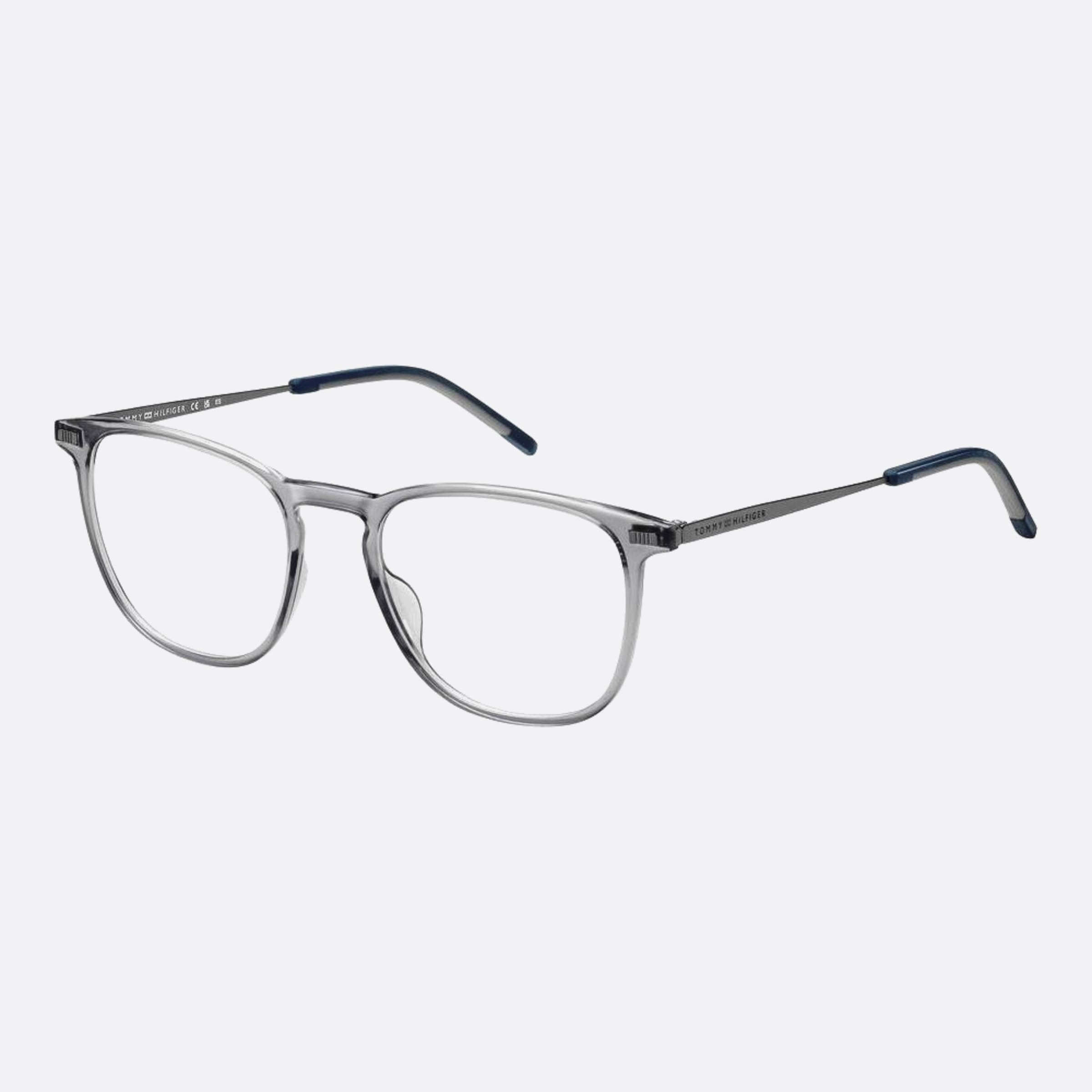 Tommy 52mm Hilfiger 09v Blue Squared Men Eyeglasses - Side View