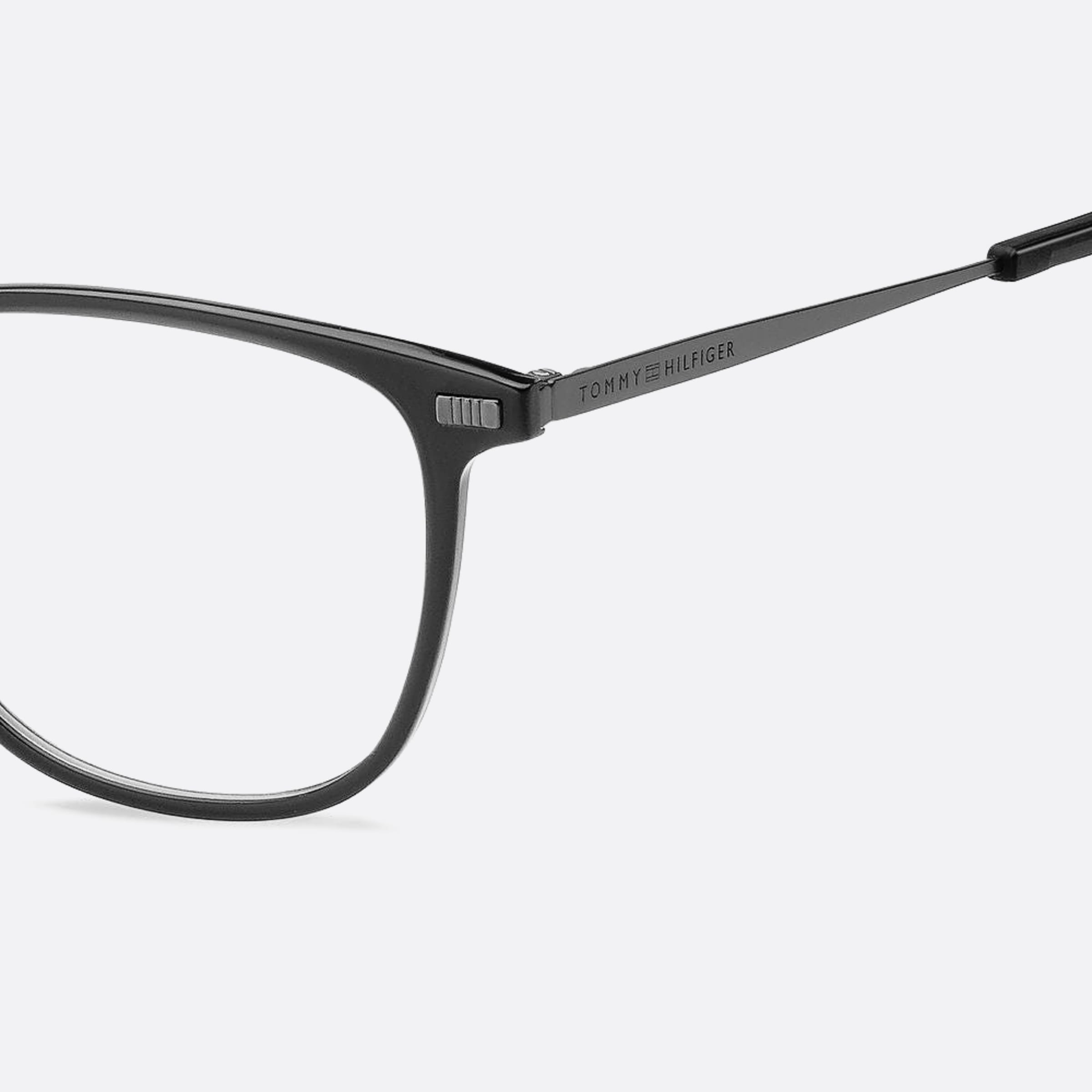 Tommy 52mm Hilfiger Kb7 Grey Squared Men Eyeglasses - Detail View