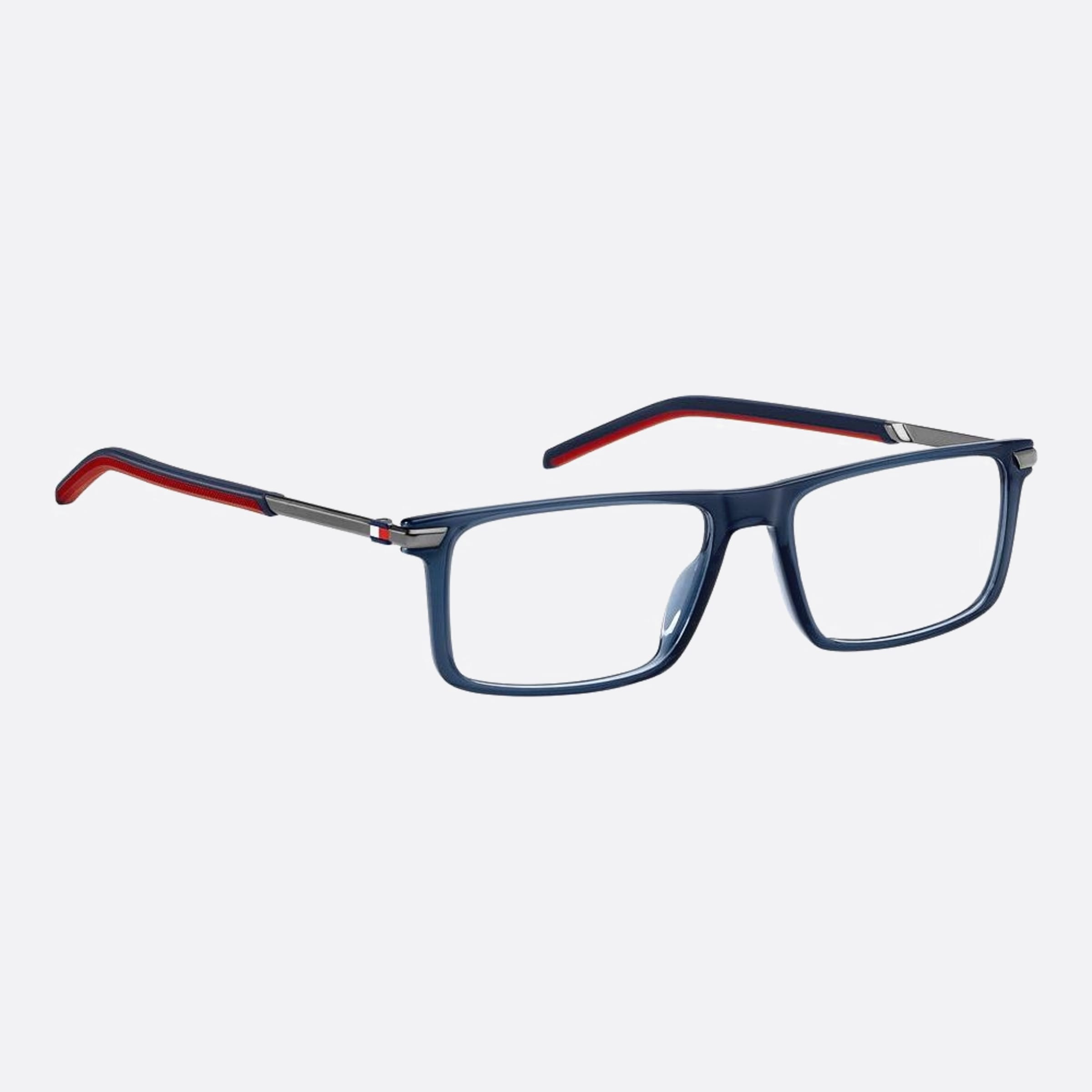 Tommy 54mm Hilfiger Pjp Blue Geometric Men Eyeglasses - Detail View