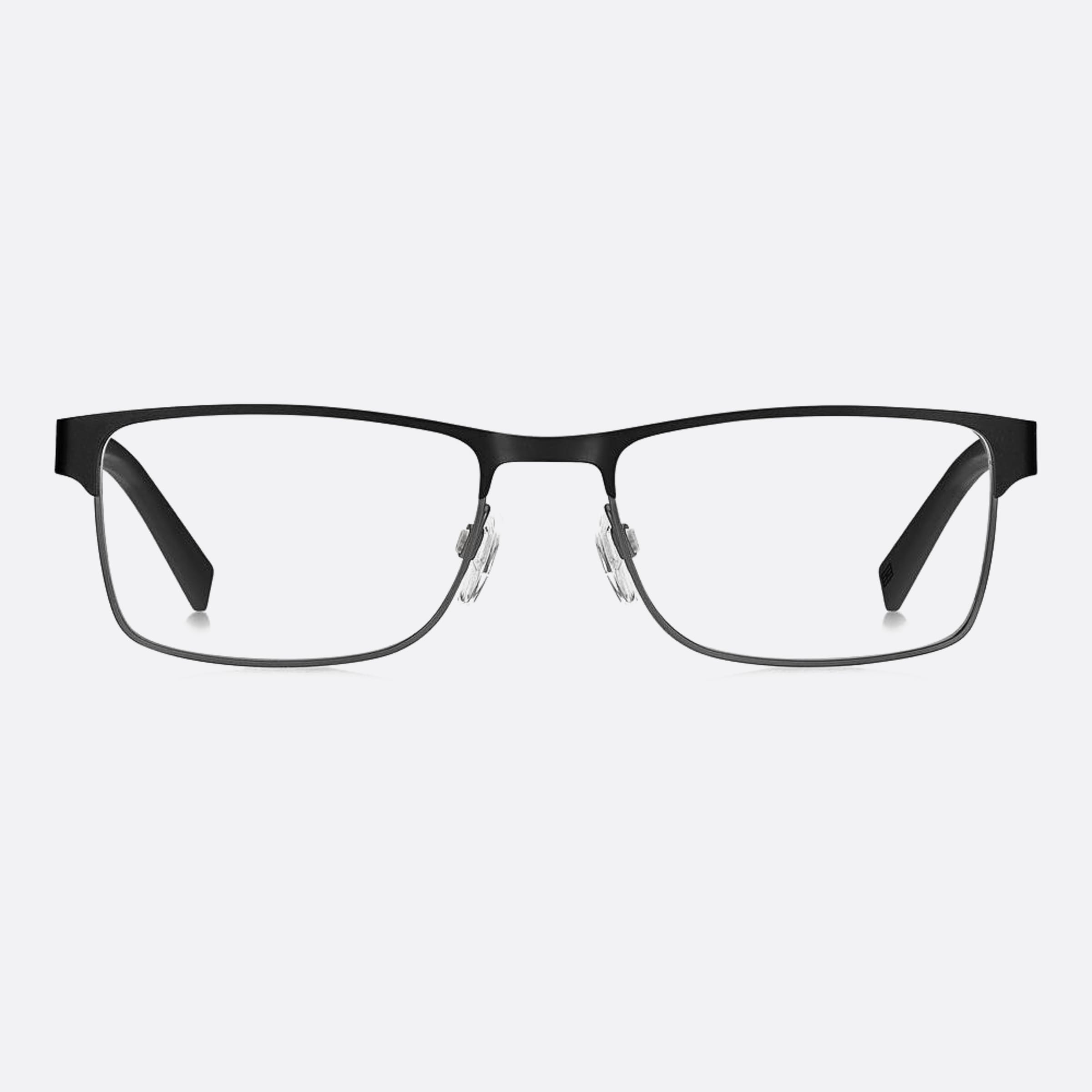 Tommy 54mm Hilfiger Ti7 Black Geometric Men Eyeglasses - Main View