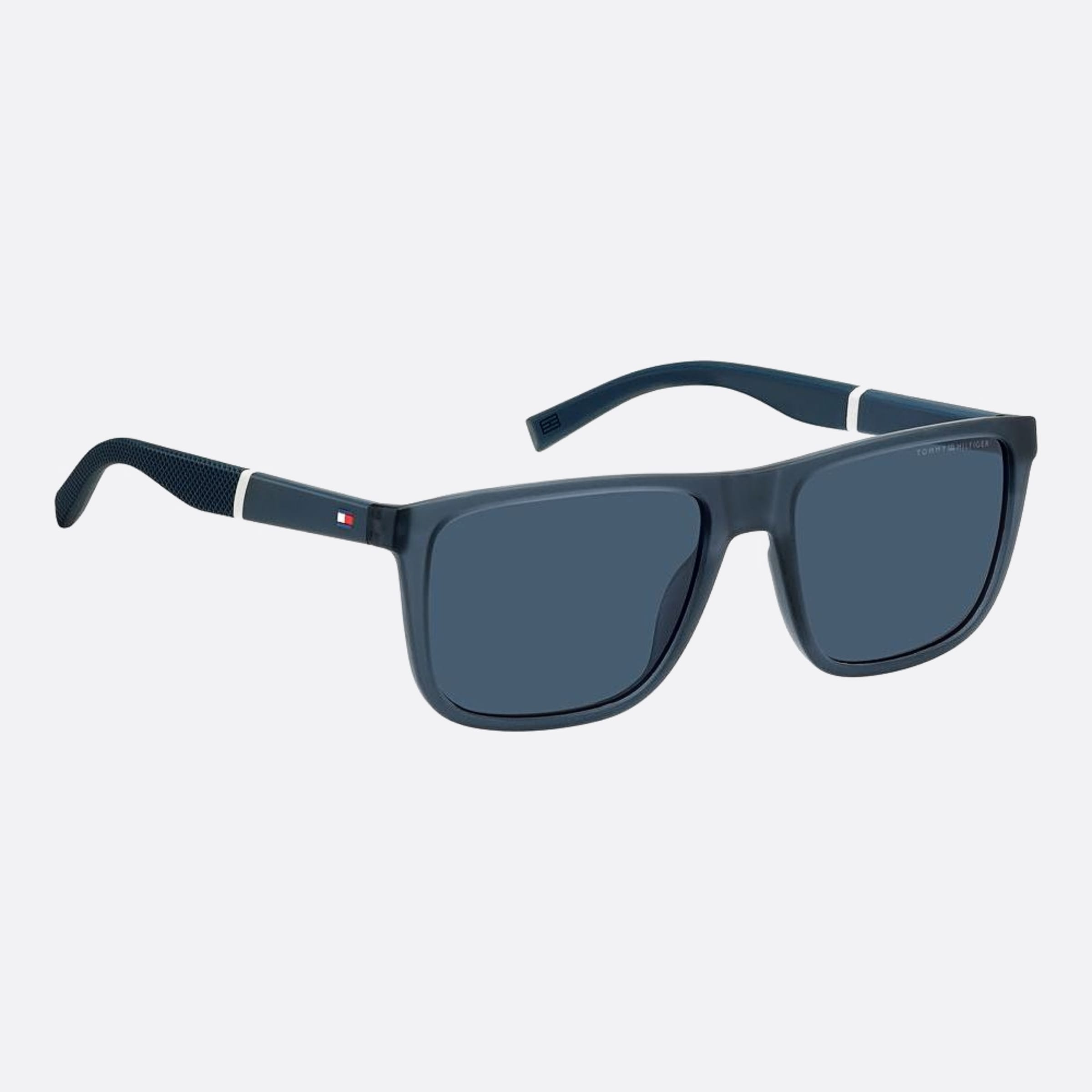Tommy 56mm Hilfiger Ipq Blue Squared Men Sunglasses - Detail View