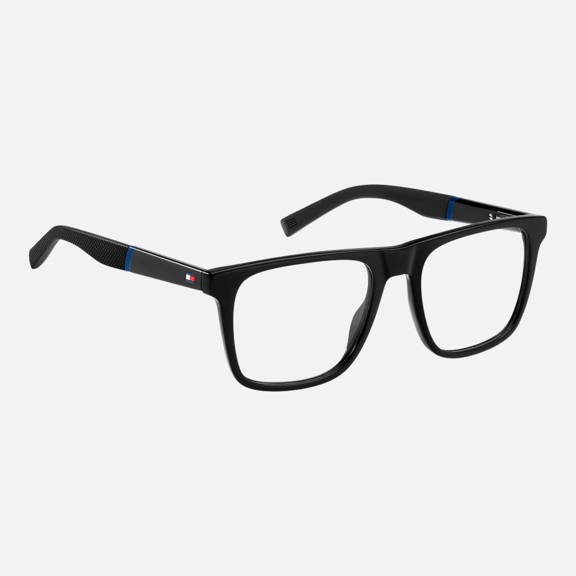 Tommy 53mm Hilfiger Black Squared Men Eyeglasses - Detail View