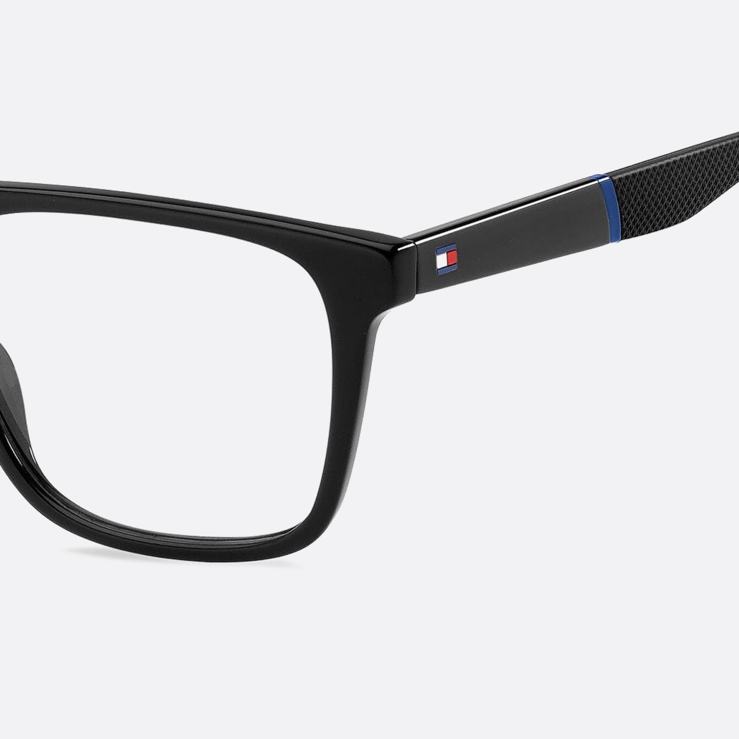 Tommy 53mm Hilfiger Black Squared Men Eyeglasses - Lifestyle Shot