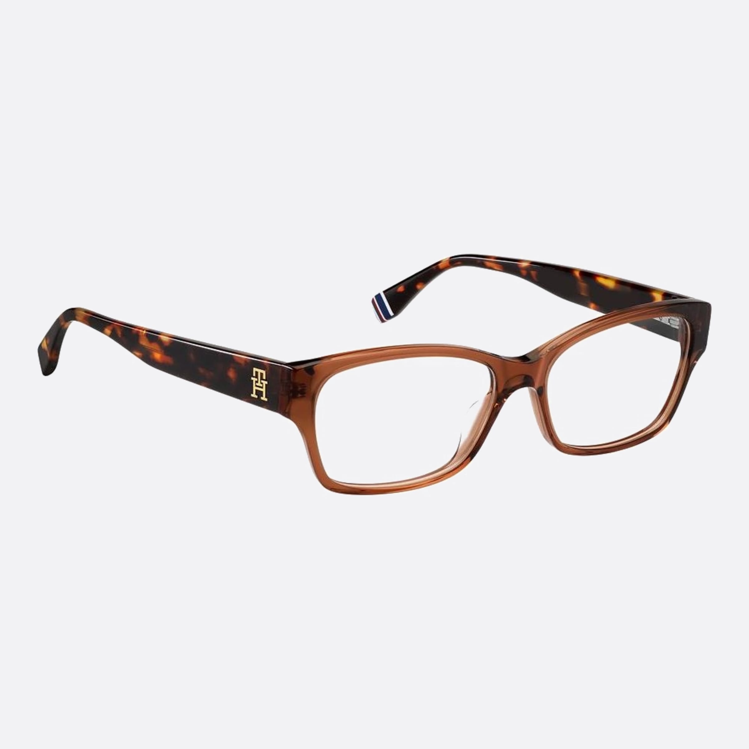 Tommy 54mm Hilfiger 09q Brown Geometric Women Eyeglasses - Detail View