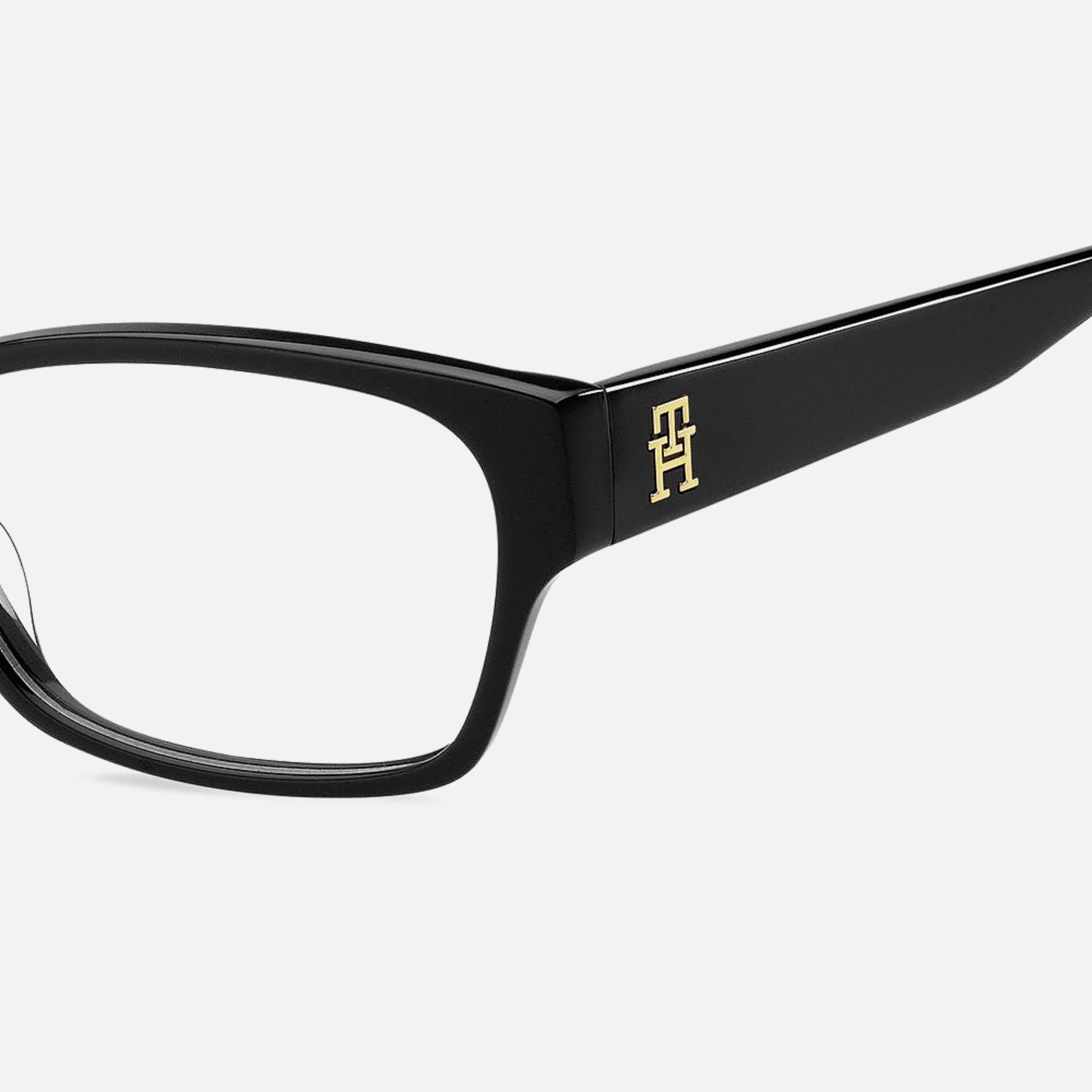 Tommy 54mm Hilfiger Black Geometric Women Eyeglasses - Detail View