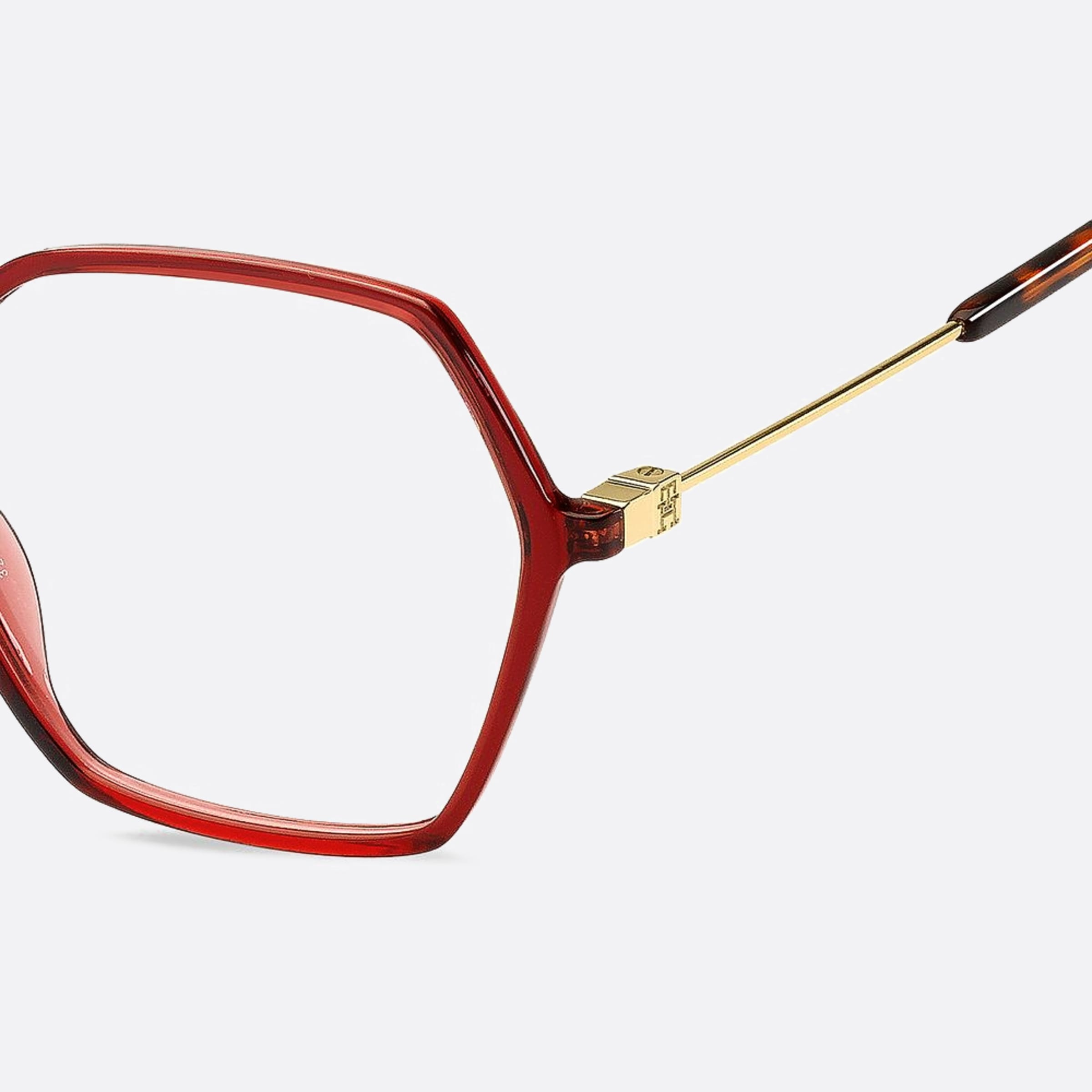 Tommy 55mm Hilfiger C9a Red Geometric Women Eyeglasses - Detail View