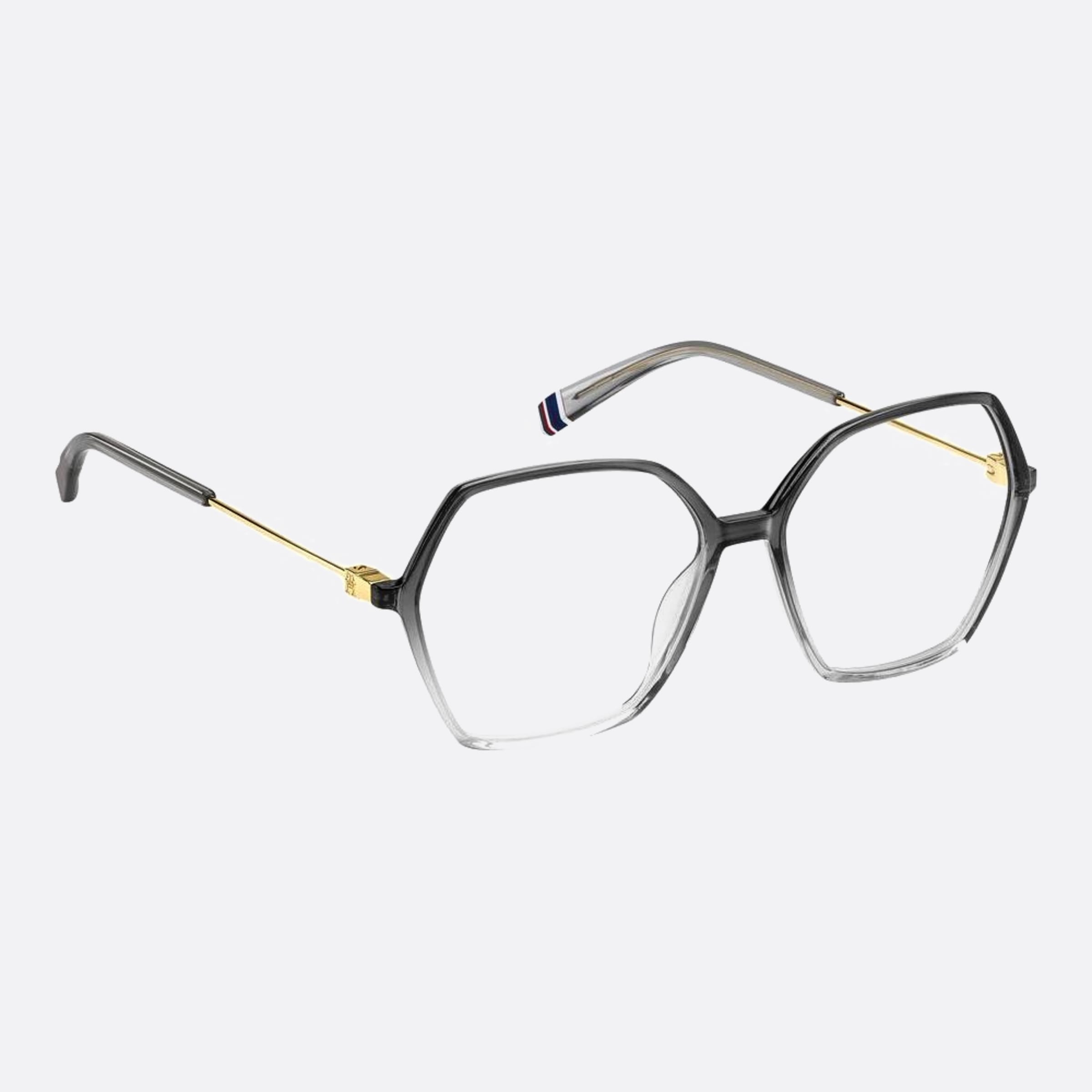 Tommy 55mm Hilfiger Kb7 Grey Geometric Women Eyeglasses - Detail View
