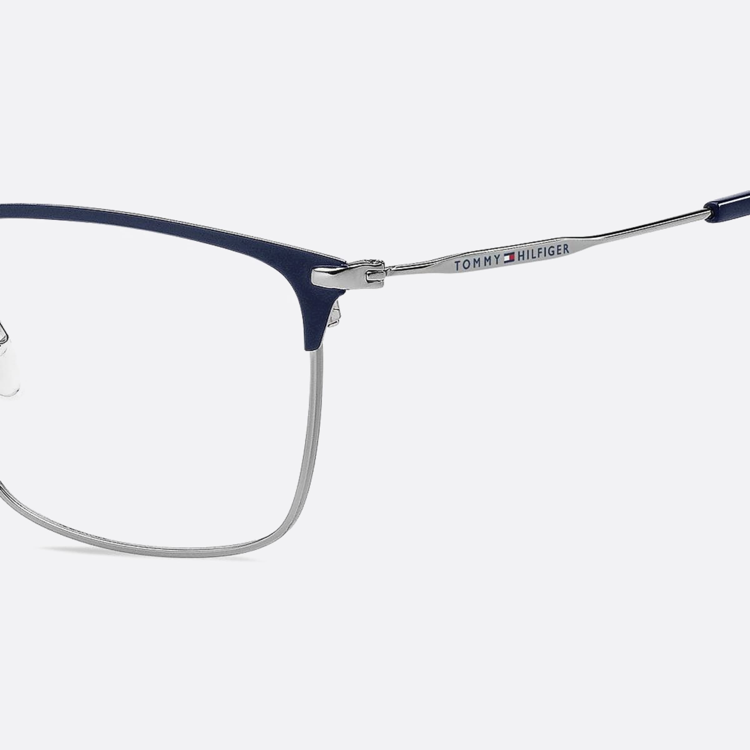 Tommy 54mm Hilfiger Ku0 Blue Squared Men Eyeglasses - Detail View