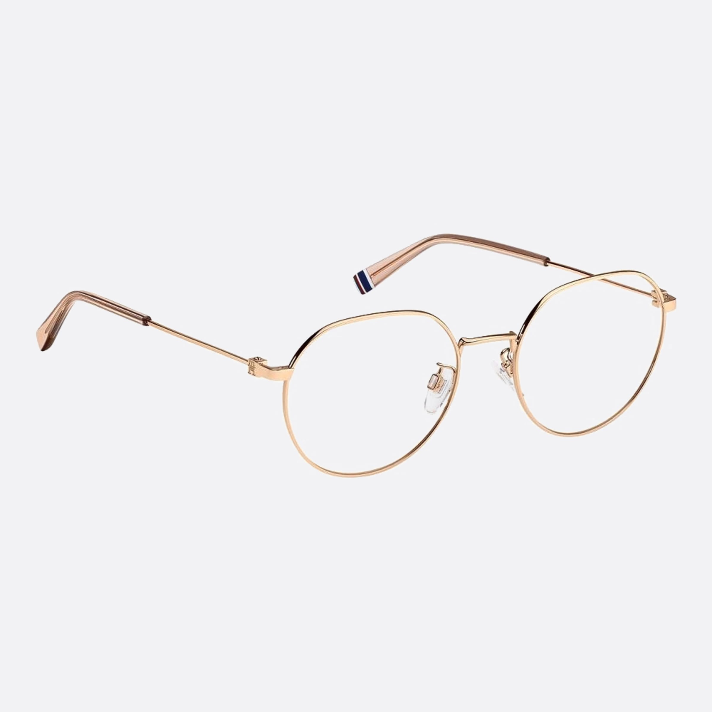 Tommy 54mm Hilfiger Ddb Gold Round Women Eyeglasses - Detail View
