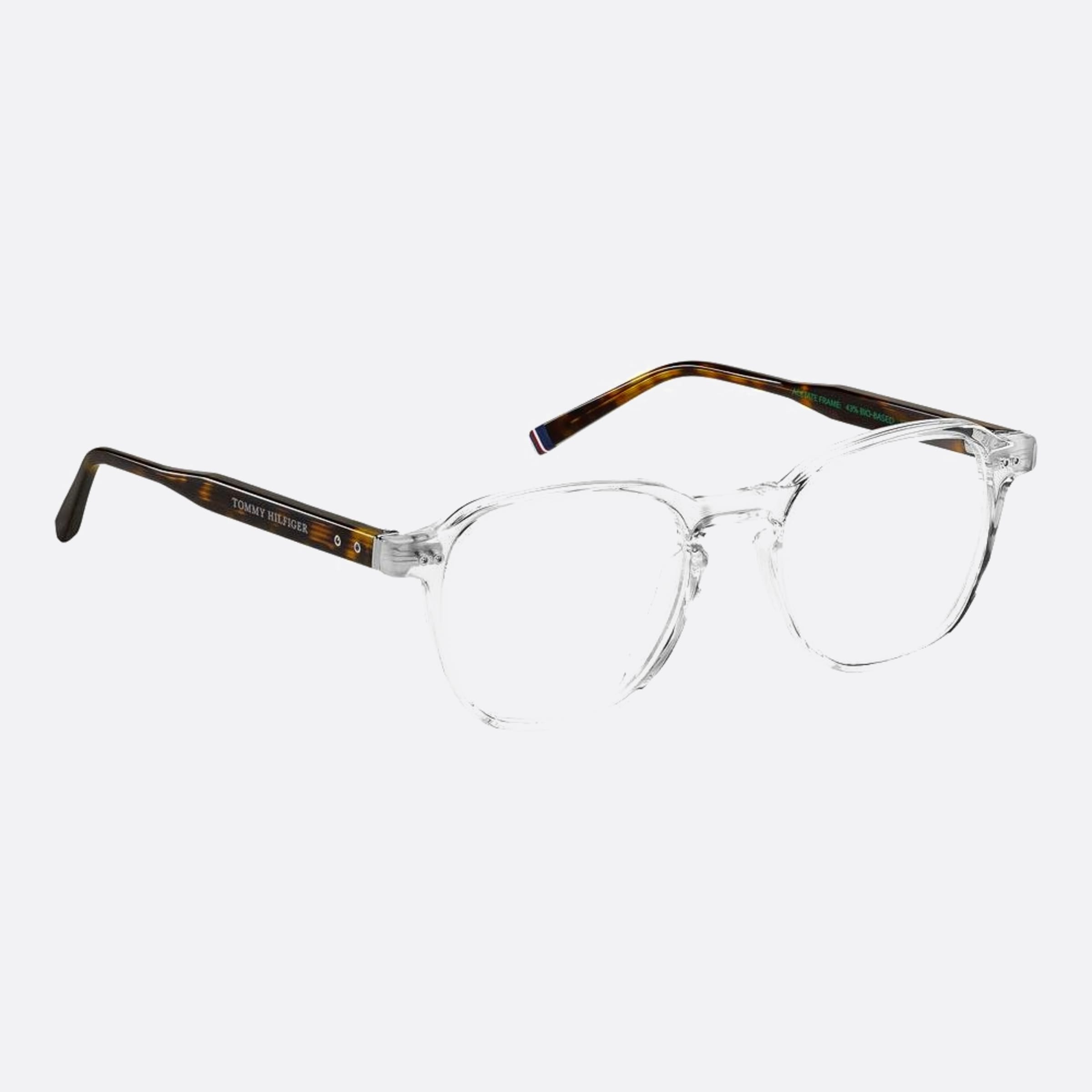 Tommy 49mm Hilfiger Transparent Pantos Men Eyeglasses - Detail View