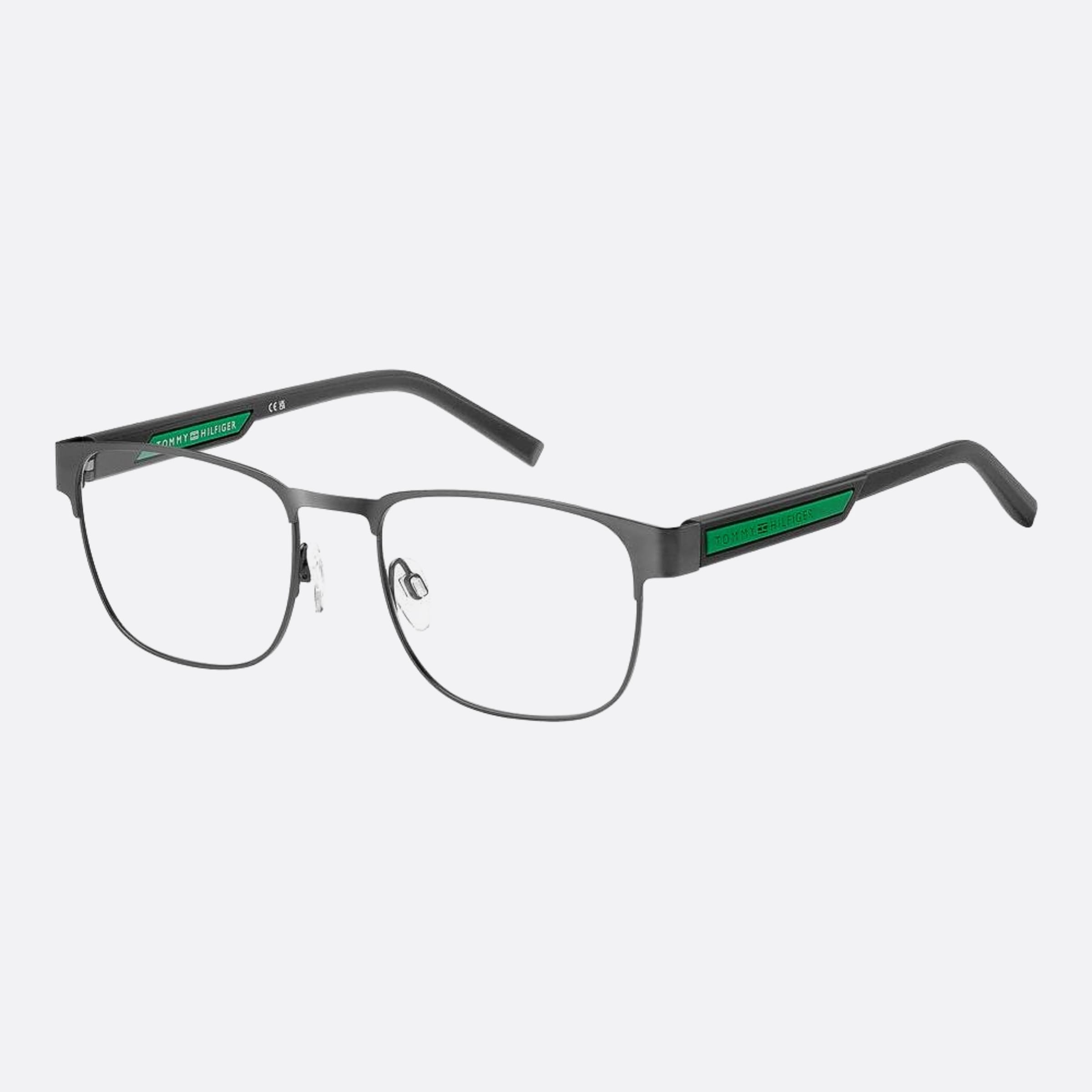 Tommy 54mm Hilfiger Svk Ruthenium Rectangle Men Eyeglasses - Side View