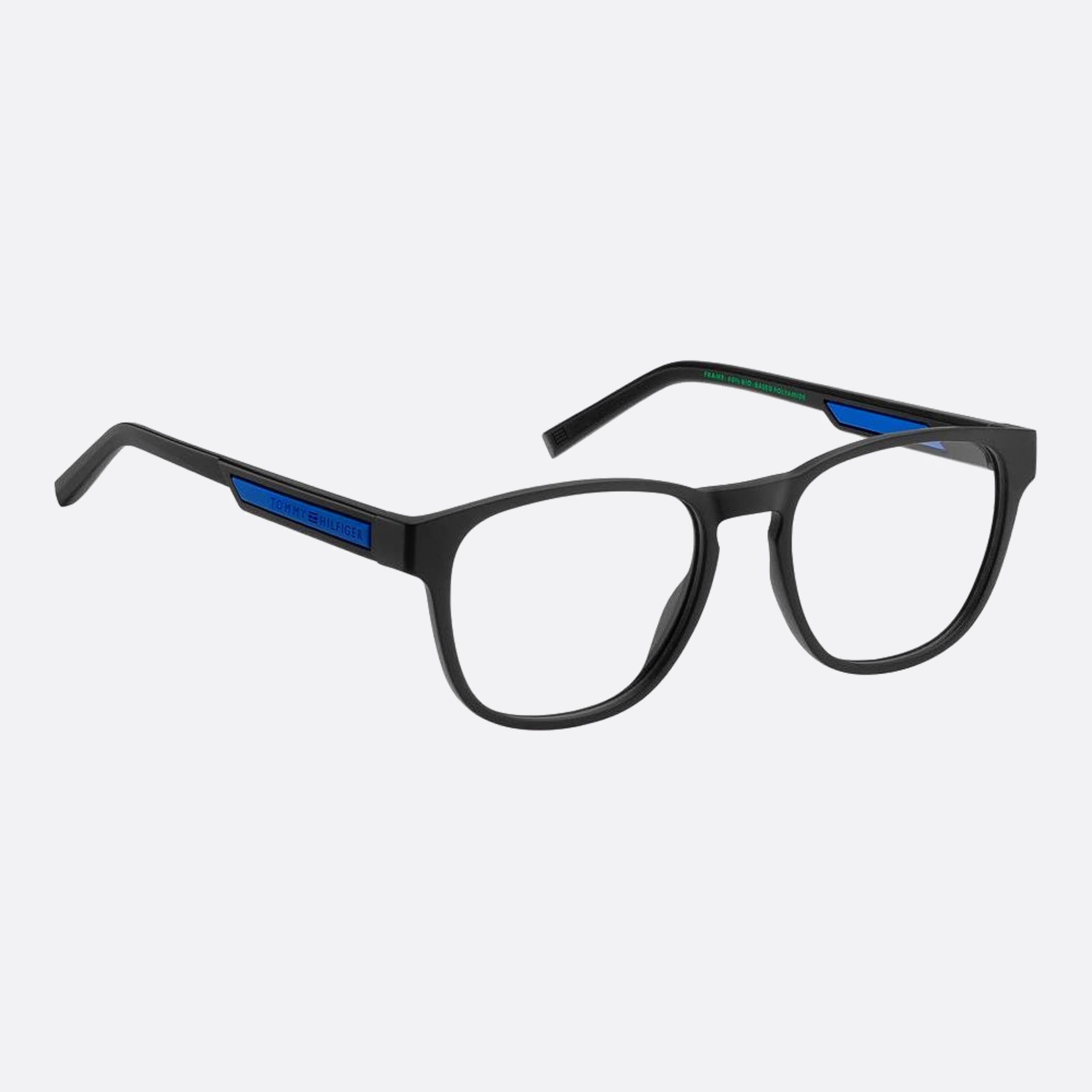 Tommy 52mm Hilfiger Dl5 Black Pantos Men Eyeglasses - Detail View
