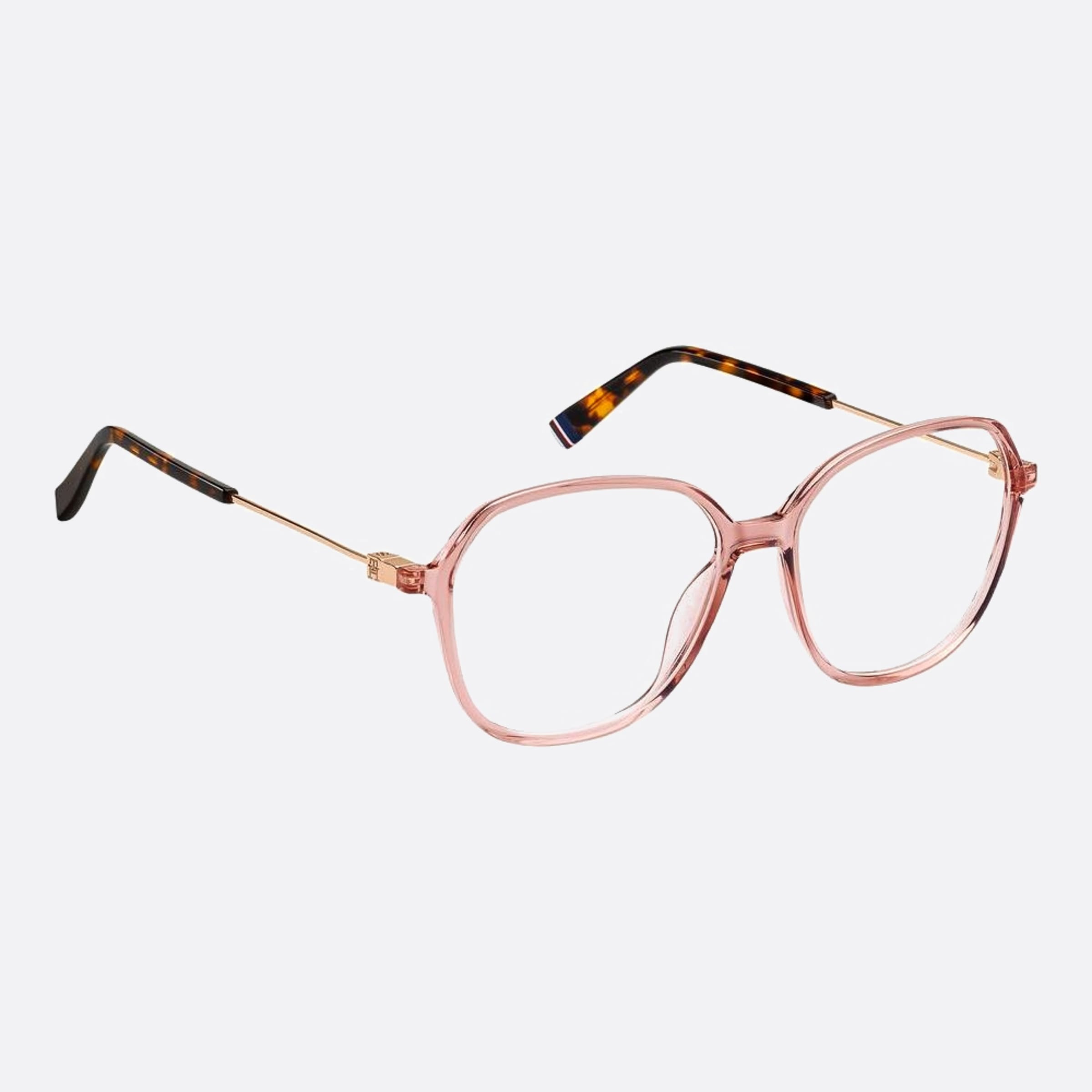 Tommy 54mm Hilfiger 35j Pink Squared Women Eyeglasses - Detail View